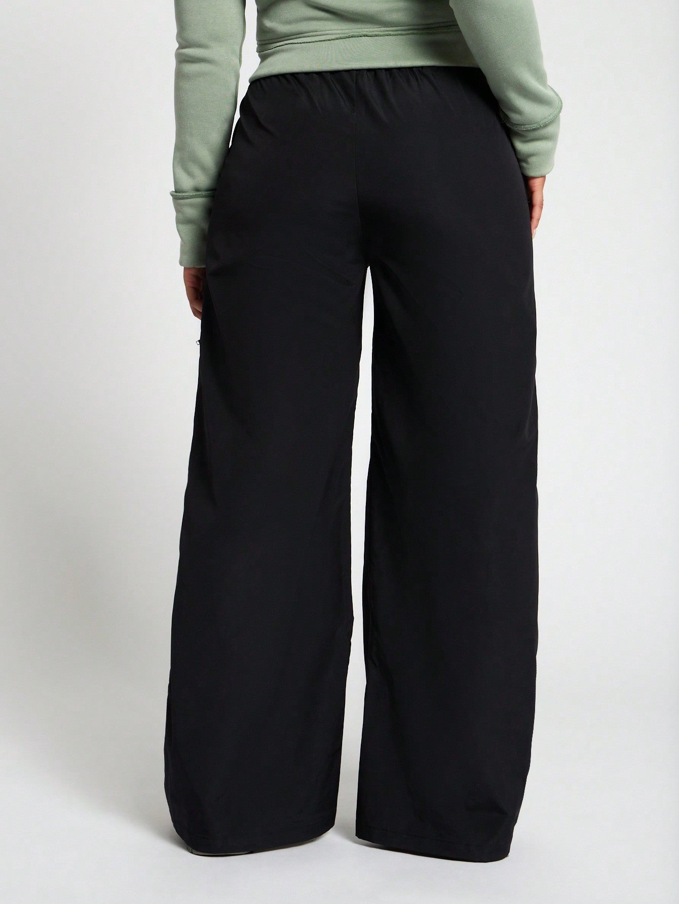 SUMWON WOMEN Nylon Wide Leg Trousers With Zip Detail