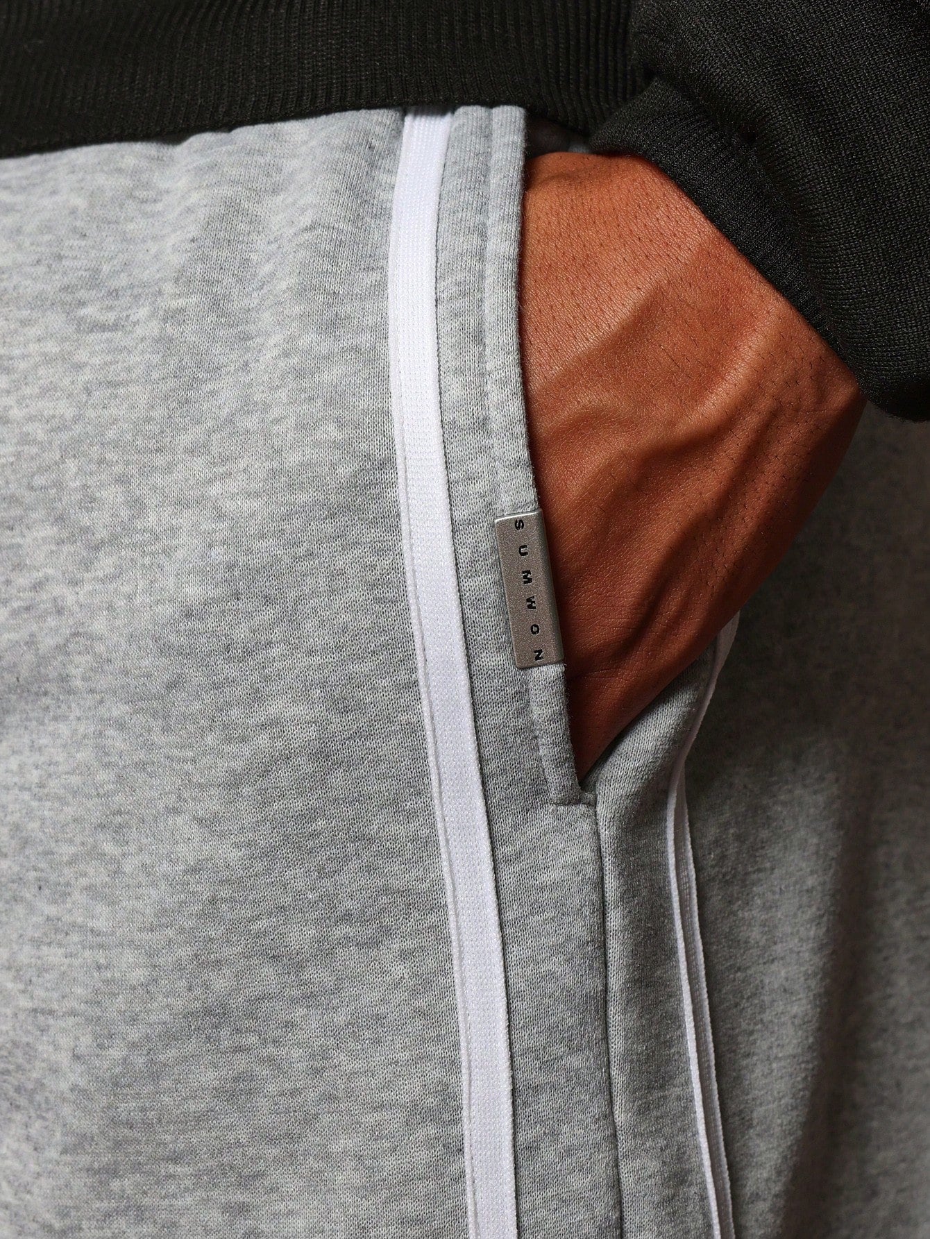 Flare Fit Sweatpants With Split Hem & Stripe Binding