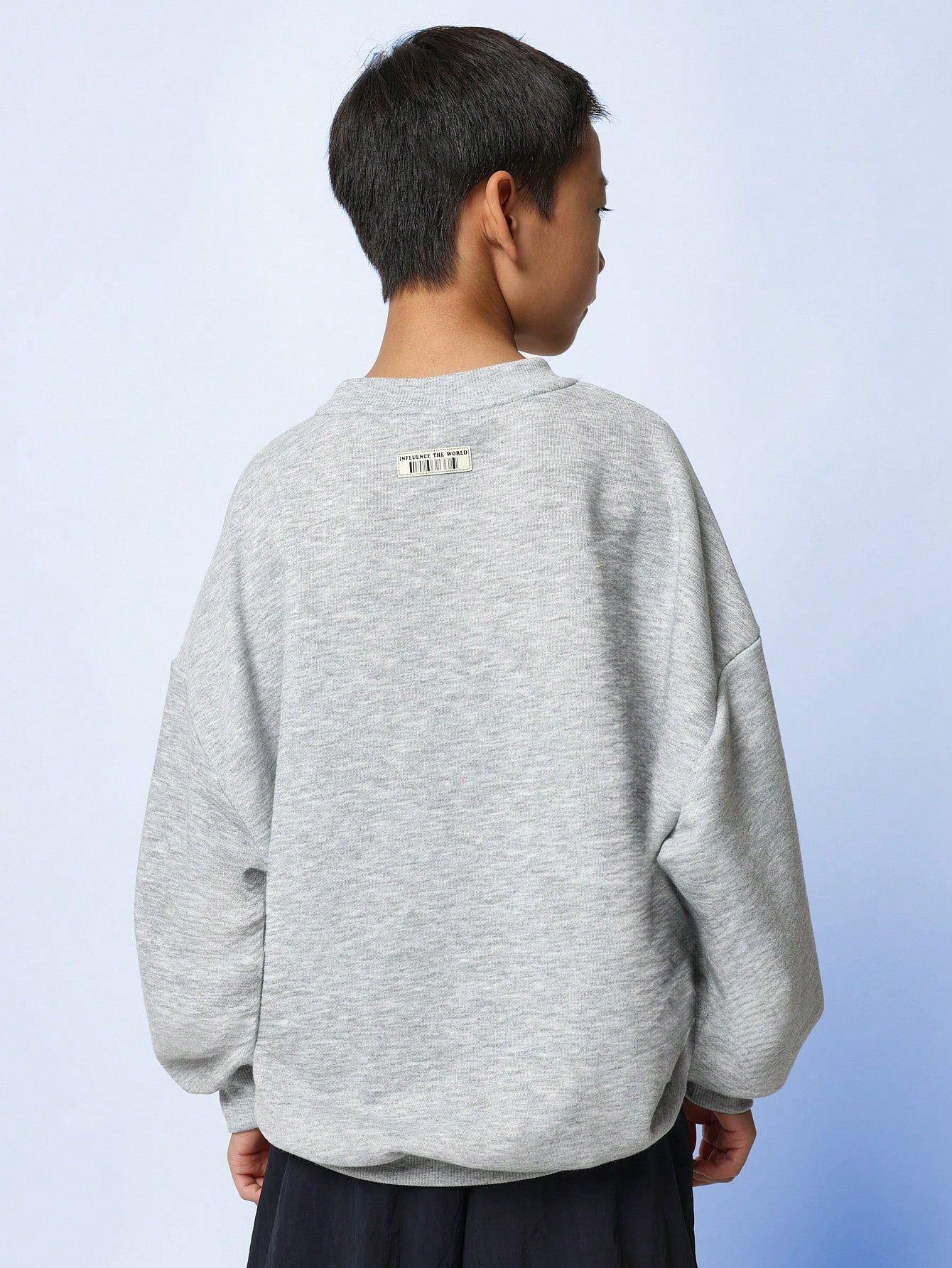 Tween Boys Comfy Oversized Fit Sweatshirt With Large Dubai Graphic Print