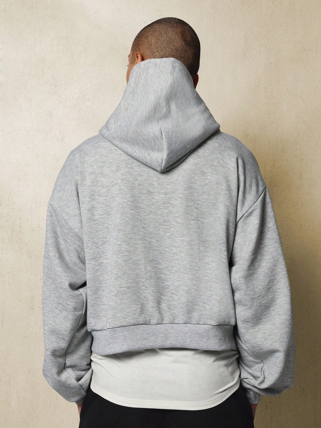 Crop Fit Overhead Hoodie With Embroidery