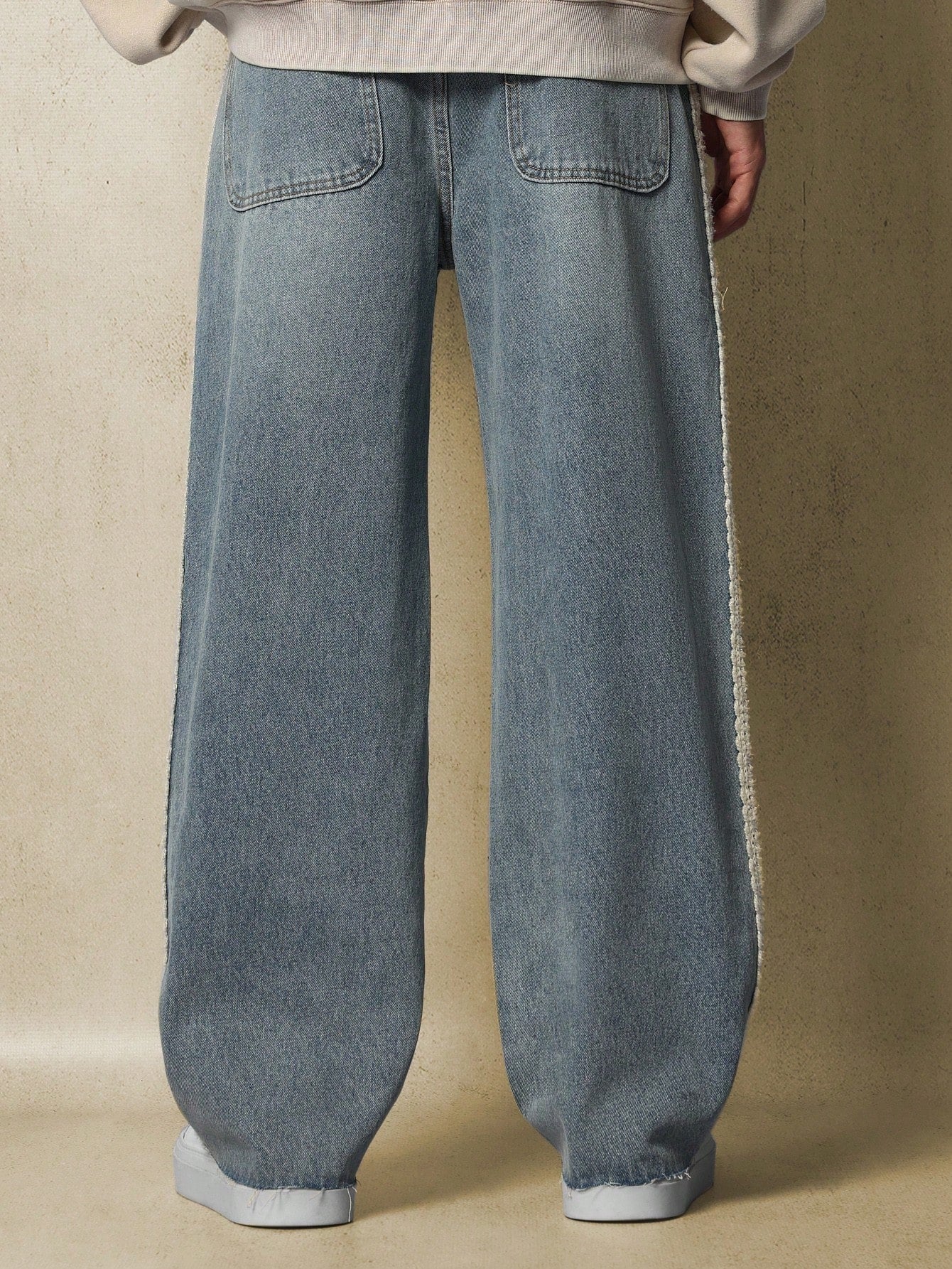 Loose Fit Jean With Crochet Side Panel