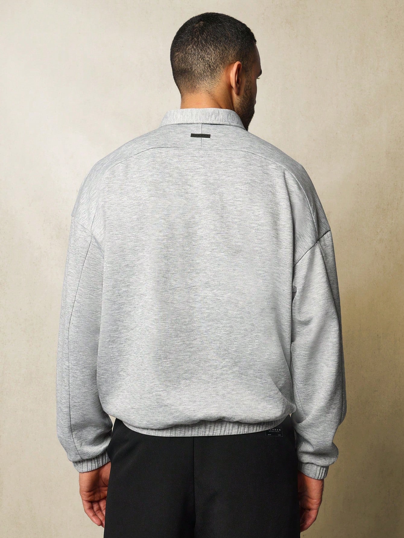 Overiszed Polo Sweatshirt With Flock Graphic Print