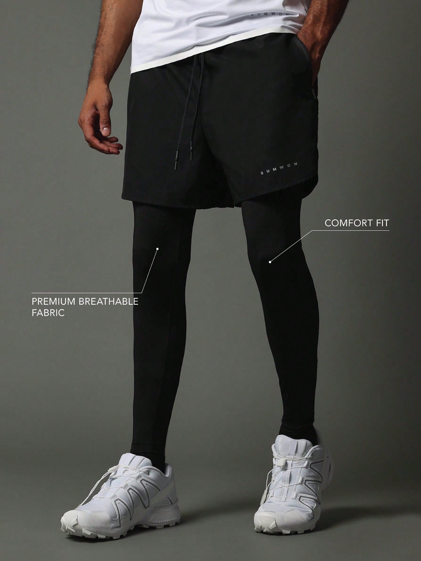 Activewear Comfort Premium Breathable Legging With Reflective Print & Reinforce Seam