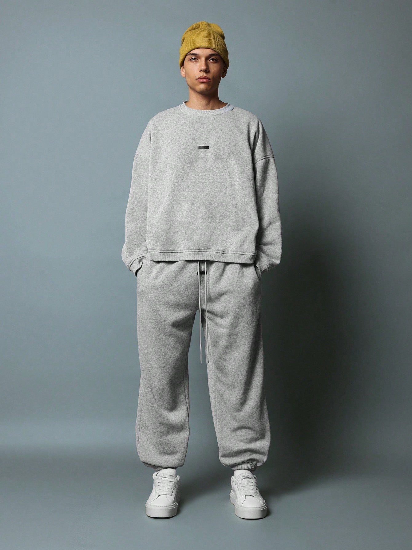 Oversized Fit Vintage Essential Sweatshirt And Loose Fit Jogger 2 Piece Set