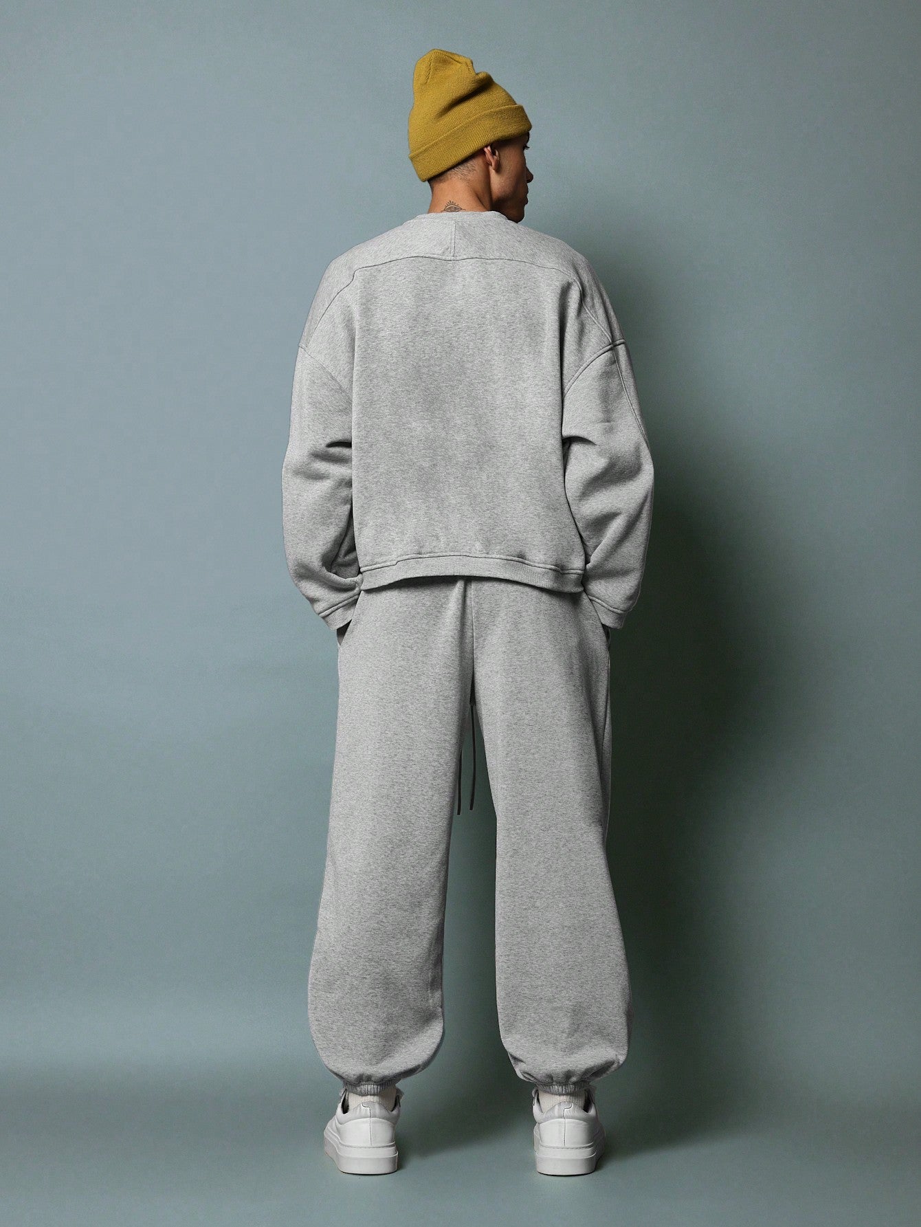 Oversized Fit Vintage Essential Sweatshirt And Loose Fit Jogger 2 Piece Set