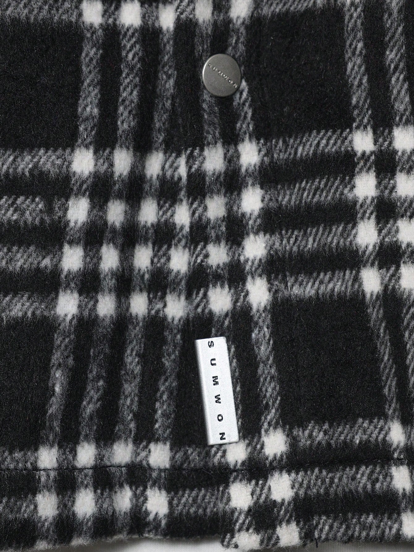 Crop Fit Checked Overshirt With Back Graphic Print