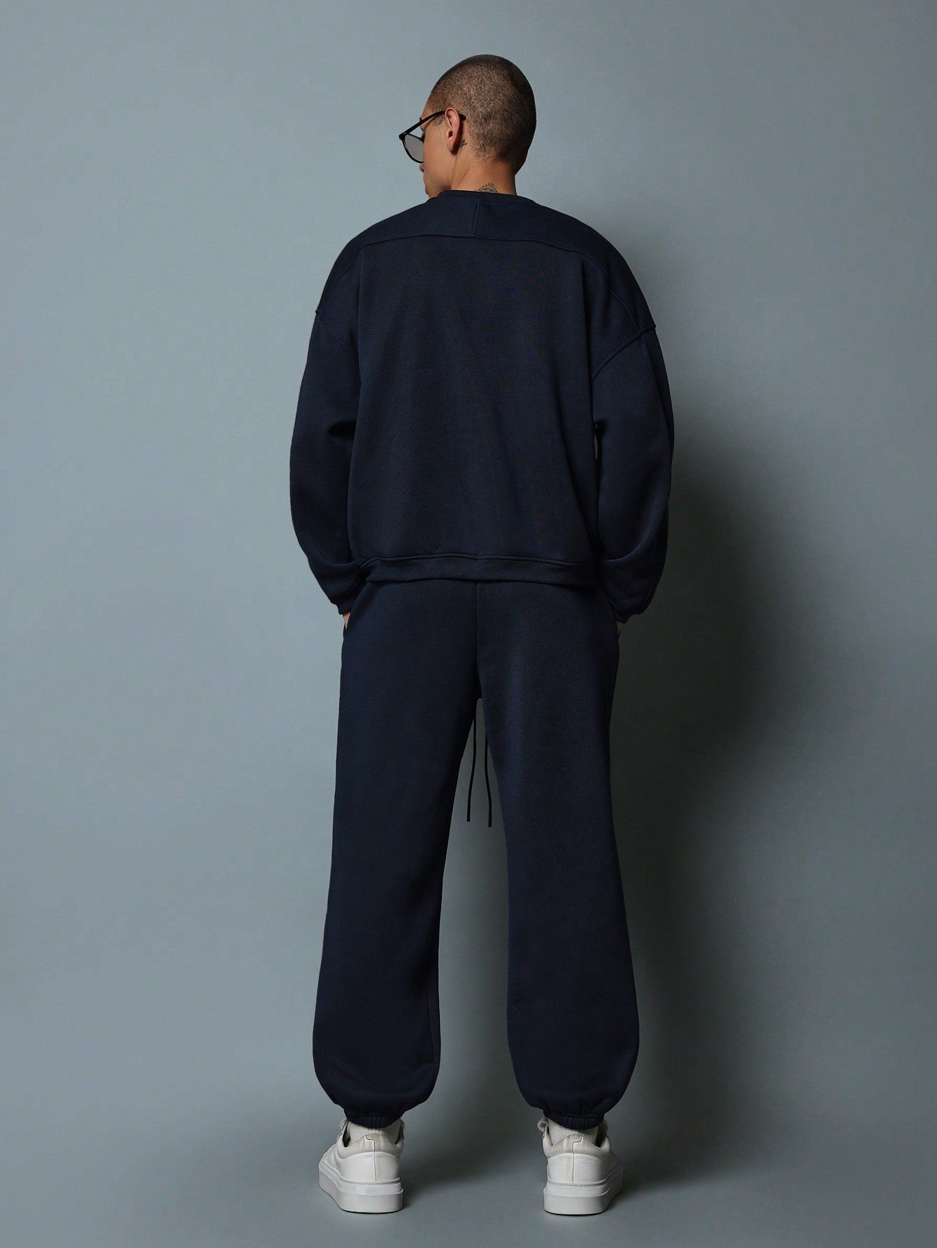 Oversized Fit Vintage Essential Sweatshirt And Loose Fit Jogger 2 Piece Set