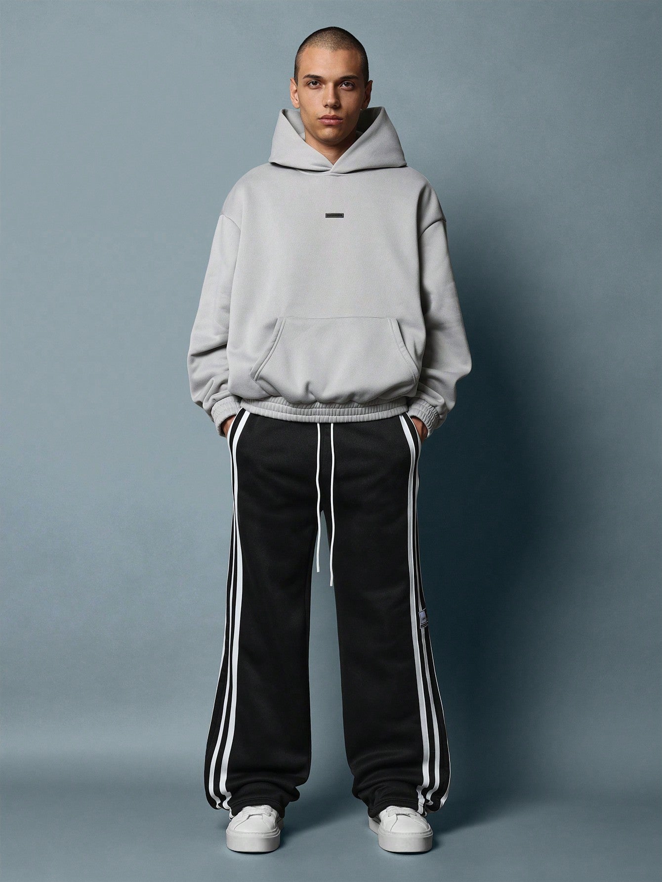 Drop Crotch Side Stripe Tape Sweatpants