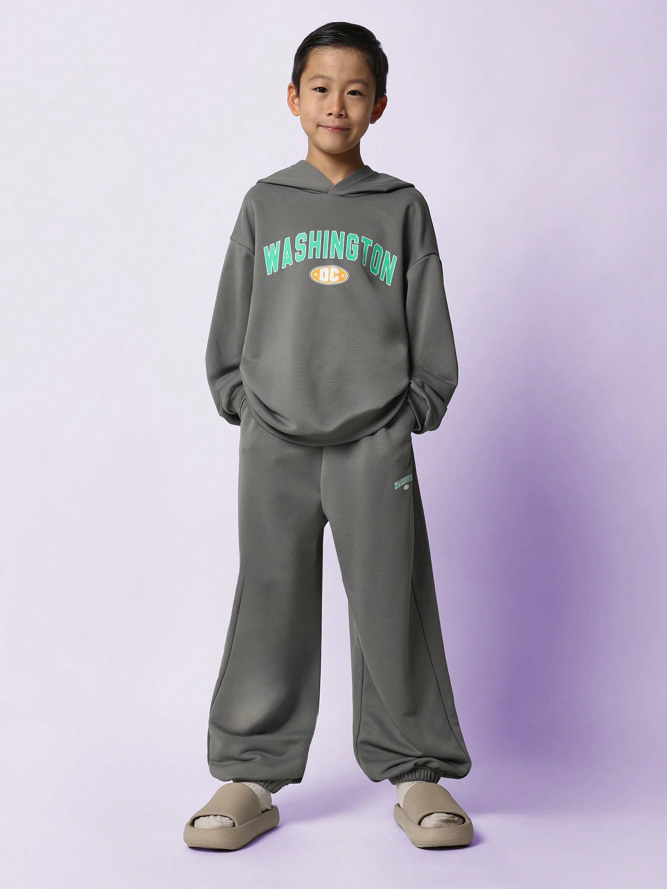 Tween Boys Comfy Regular Fit Overhead Hoodie And Jogger With Graphic Print 2 Piece Set