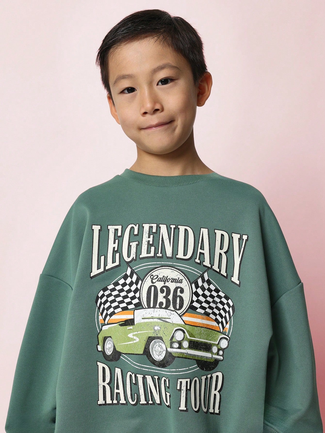 Tween Boys Comfy Oversized Fit Crew Neck Sweatshirt With Distressed Graphic Print