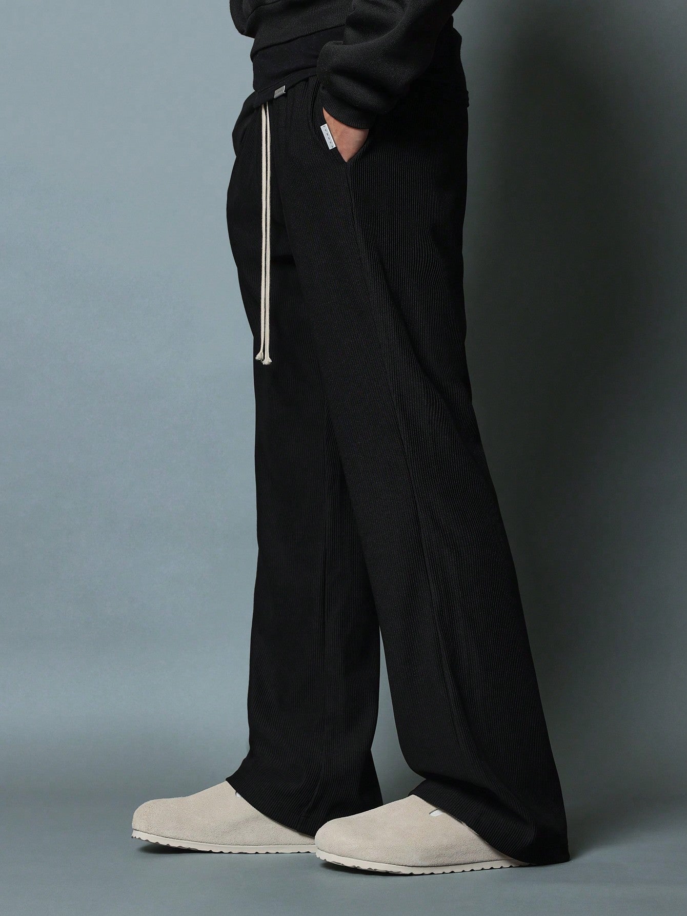 Pull On Flare Fit Textured Sweatpants