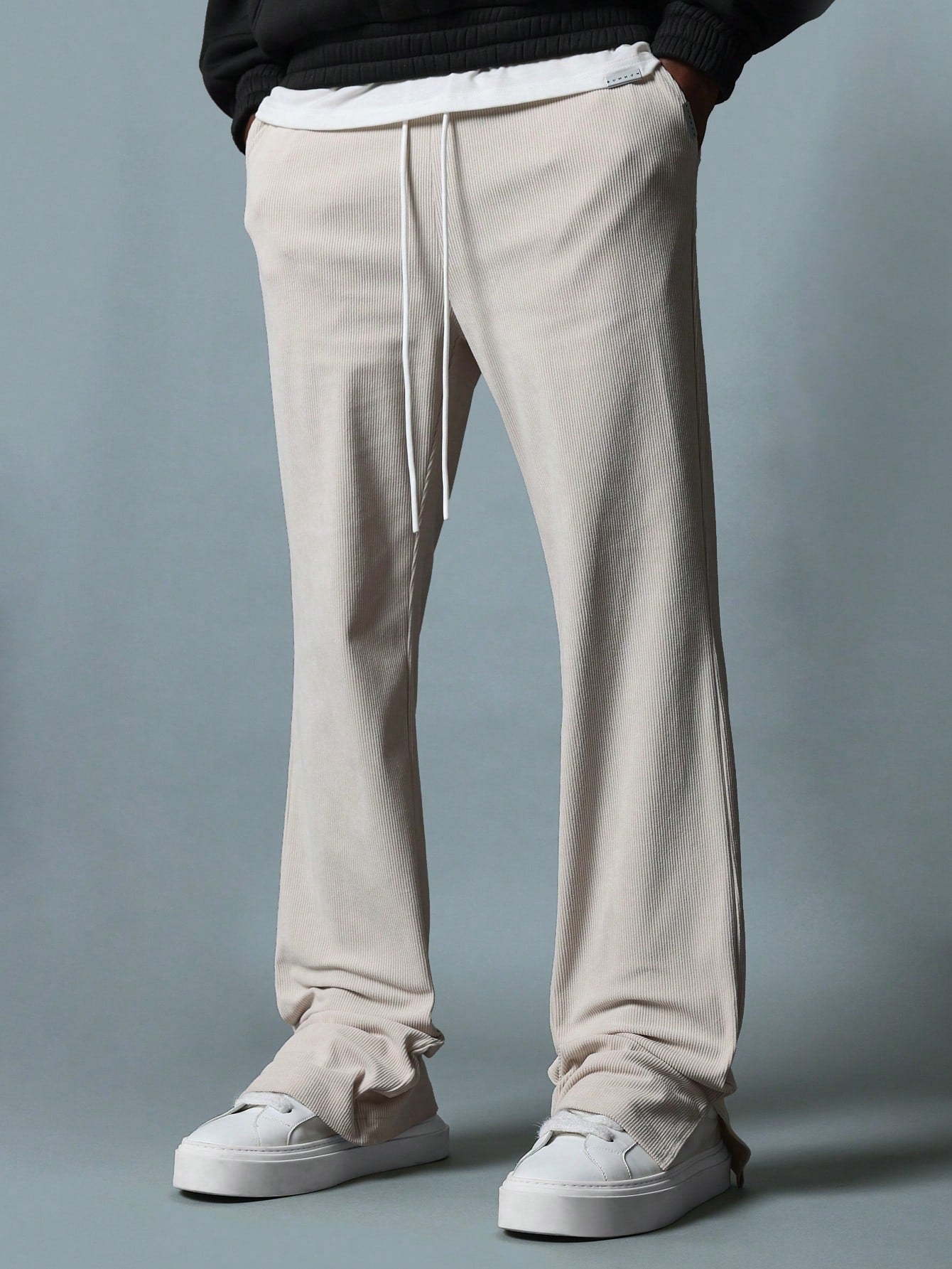 Flare Fit Jogger With Split Hem In Co-Ord Texture