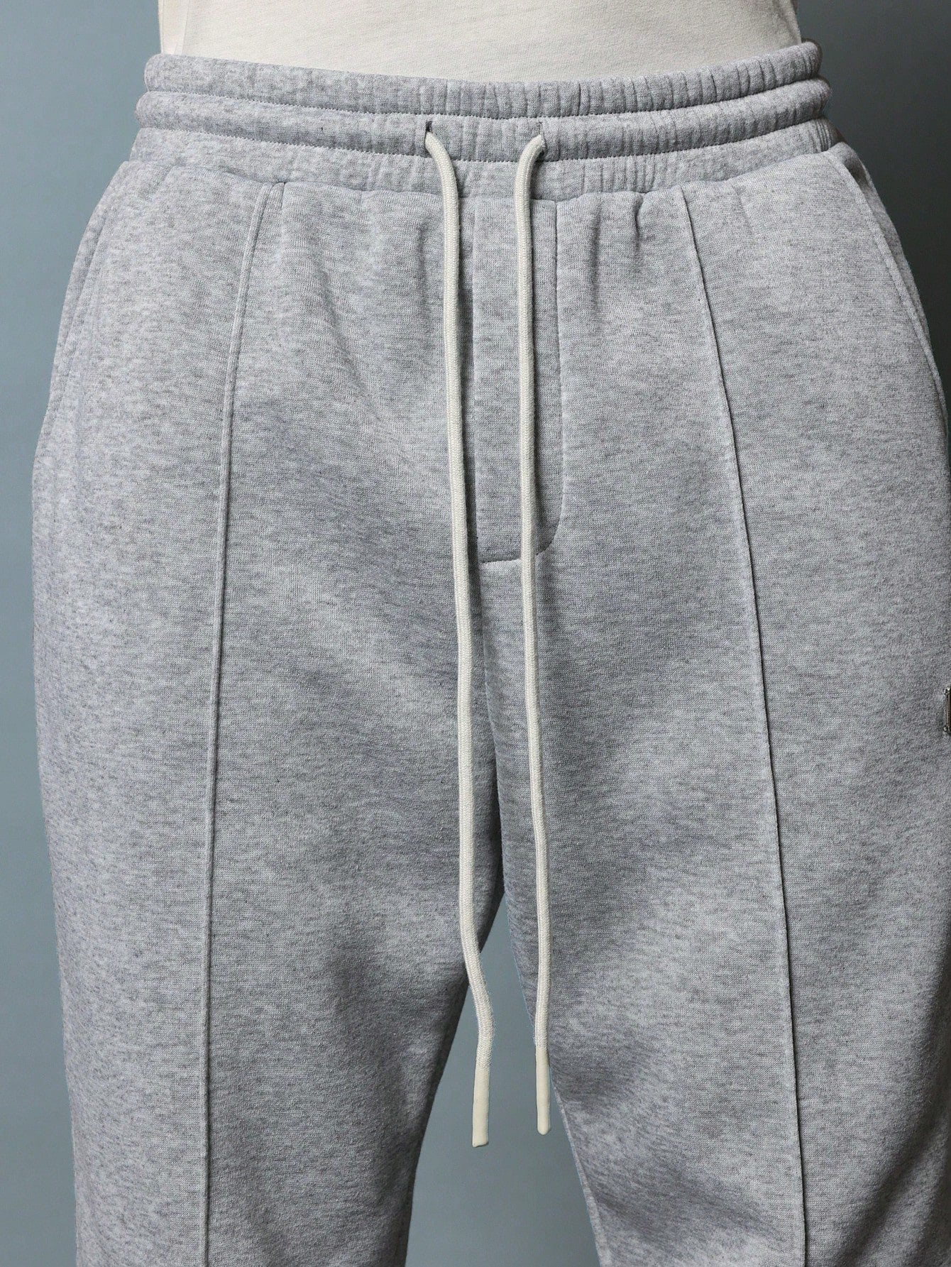 Regular Fit Overhead Embroidered Hoodie With Side Entry Pocket And Straight Fit Sweatpants With Pintucks 2 Piece Set