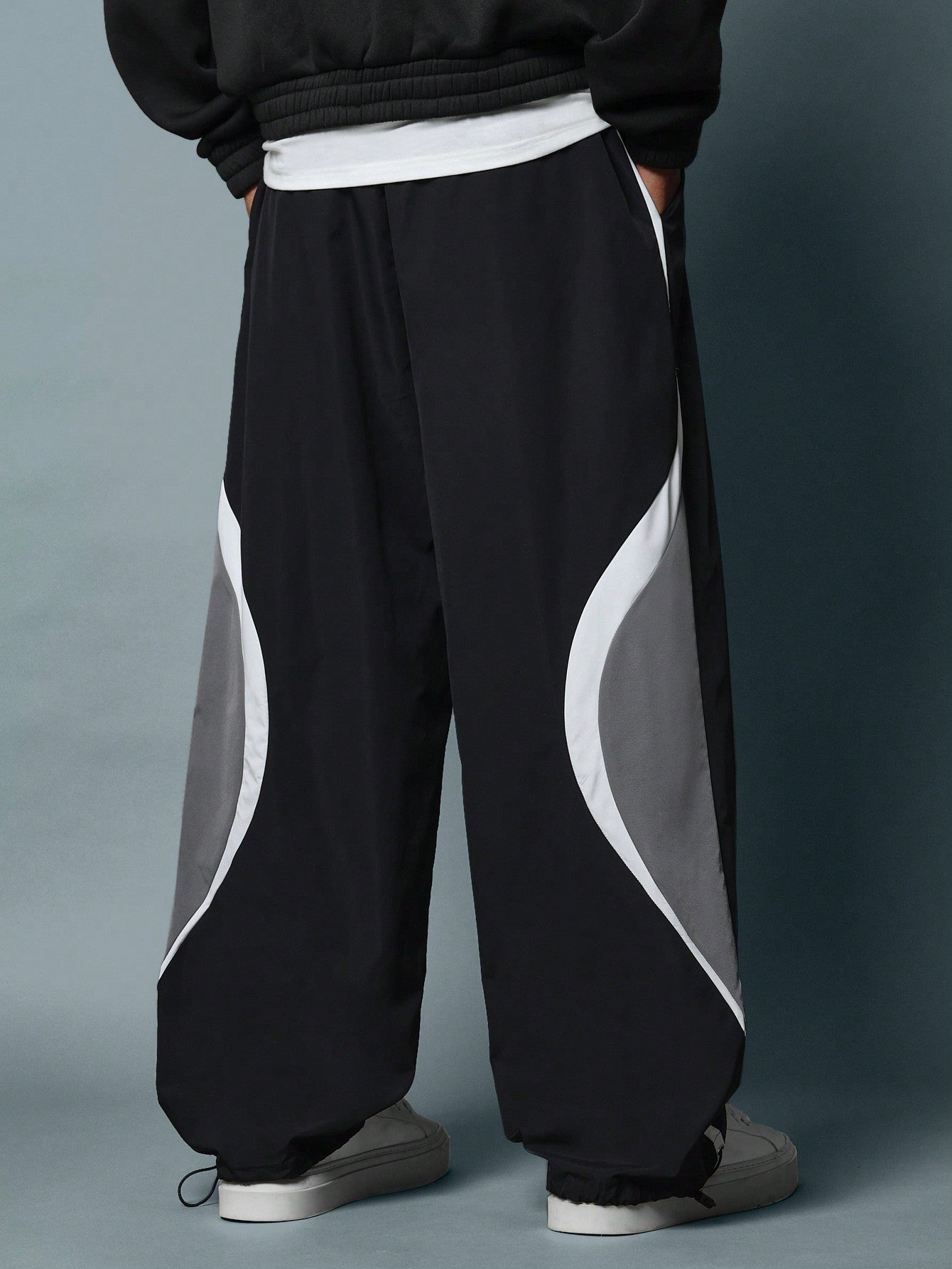 Loose Fit Colour Block Parachute Nylon Pant