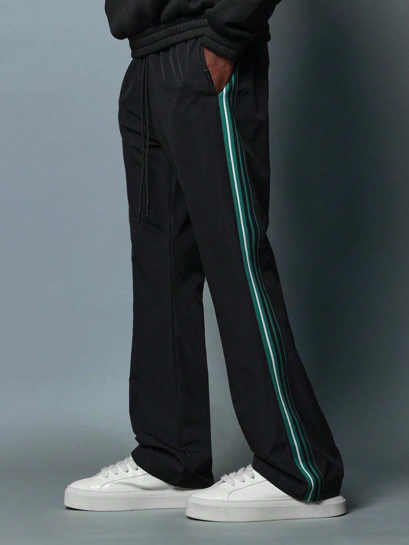 Flare Fit Nylon Pant With Side Tape