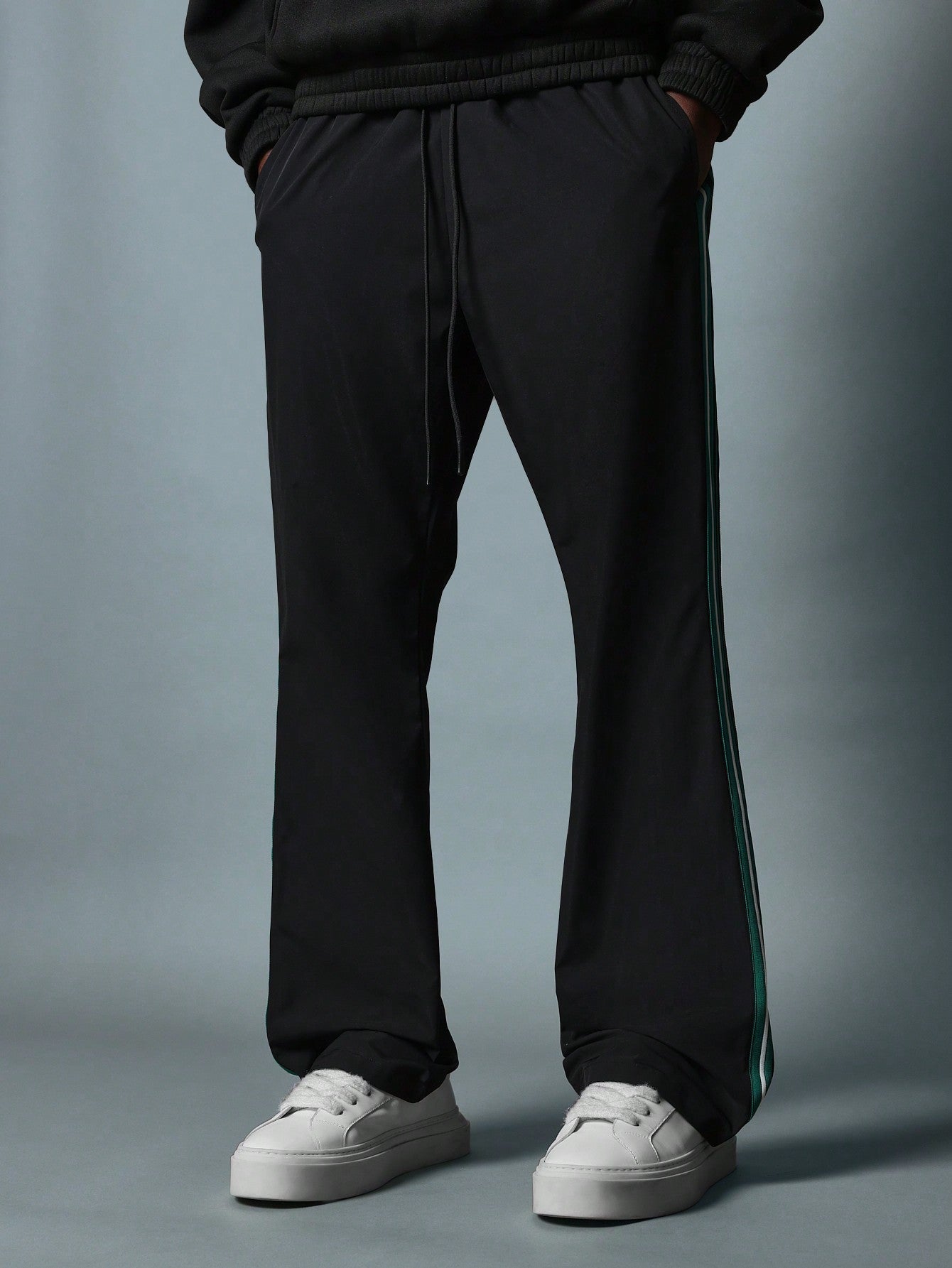 Flare Fit Nylon Pant With Side Tape