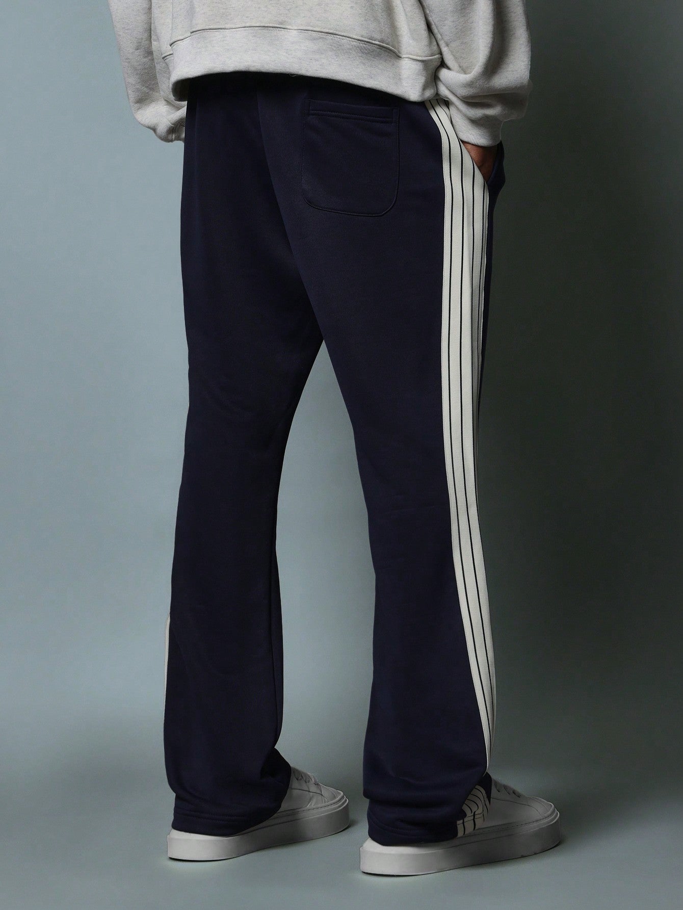 Flare Fit Summer Weight Loopback Sweatpants With Side Tape & Drawstrings