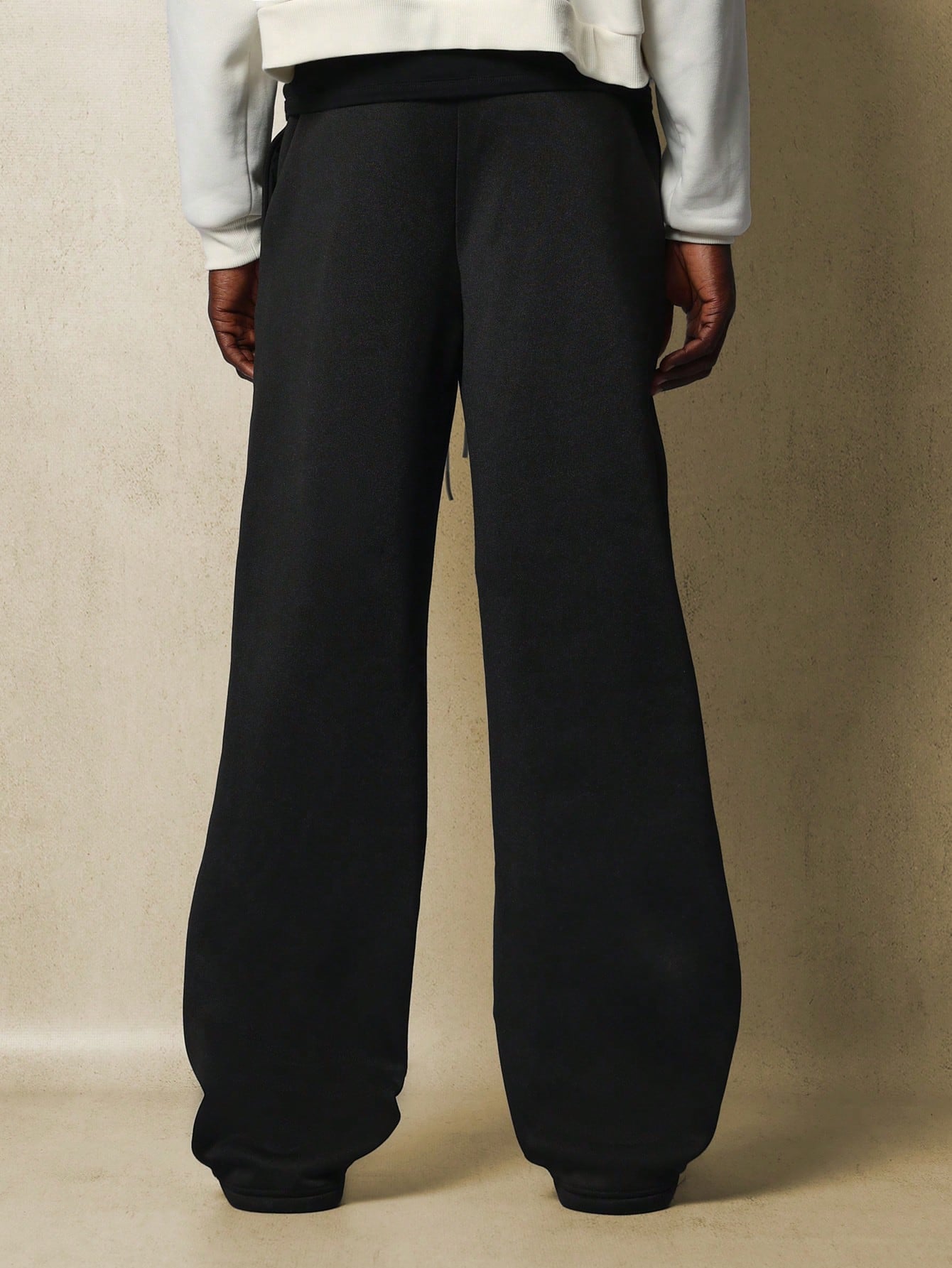 Loose Fit Sweatpants With Front Tape & Drawstrings