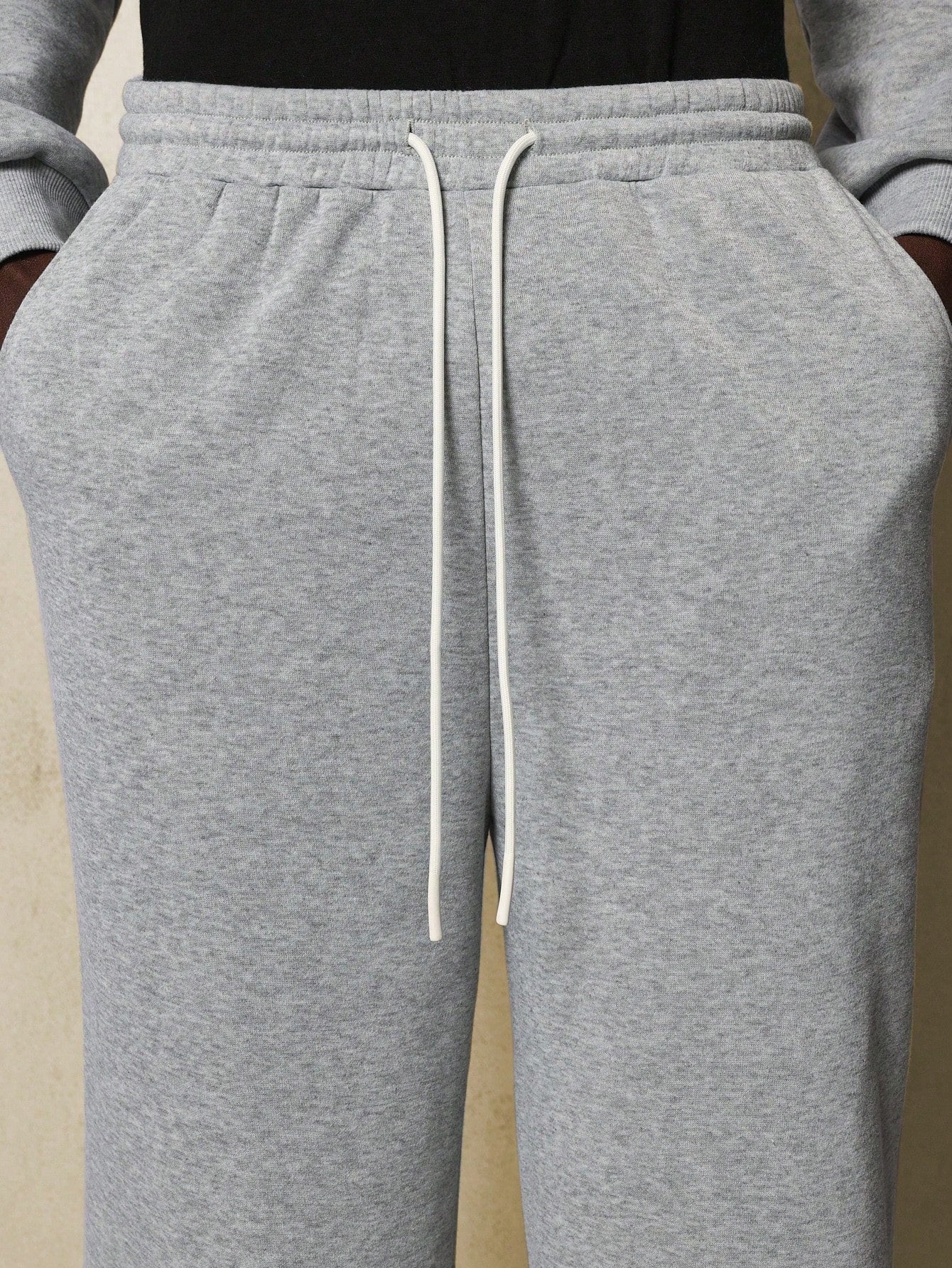 Straight Fit Pants With Side Slits And Label