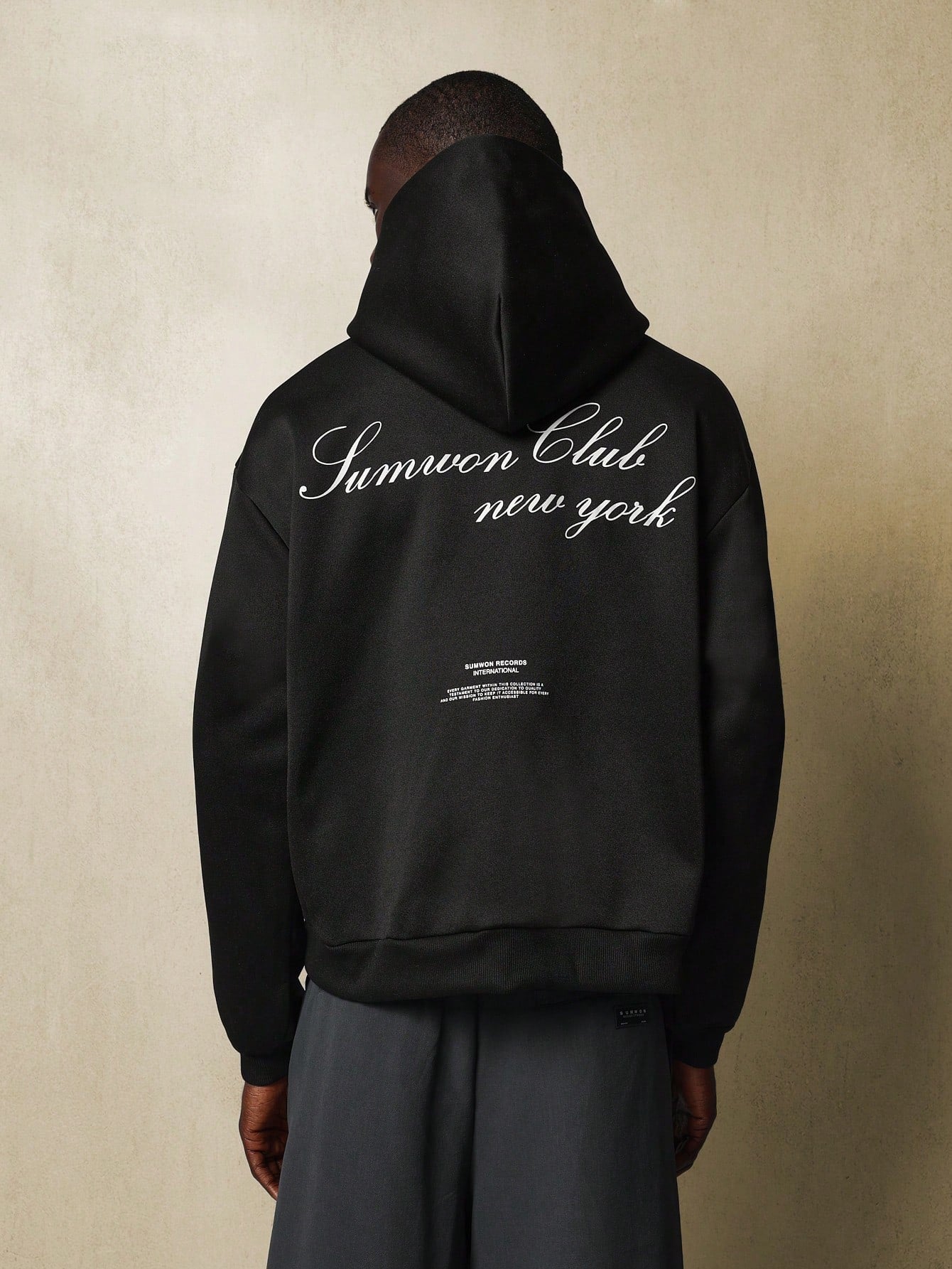 Regular Fit Overhead Hoodie With Script Graphic Print