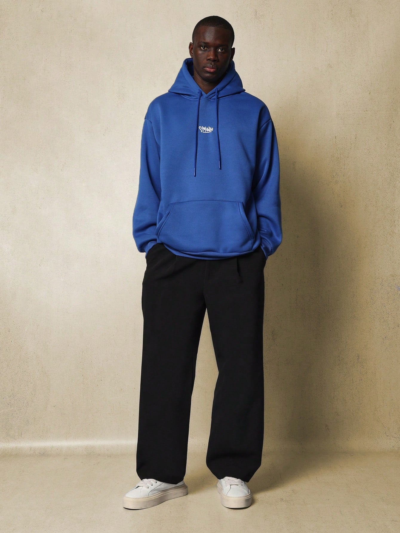 Oversized Fit Overhead Hoodie With Drawcords