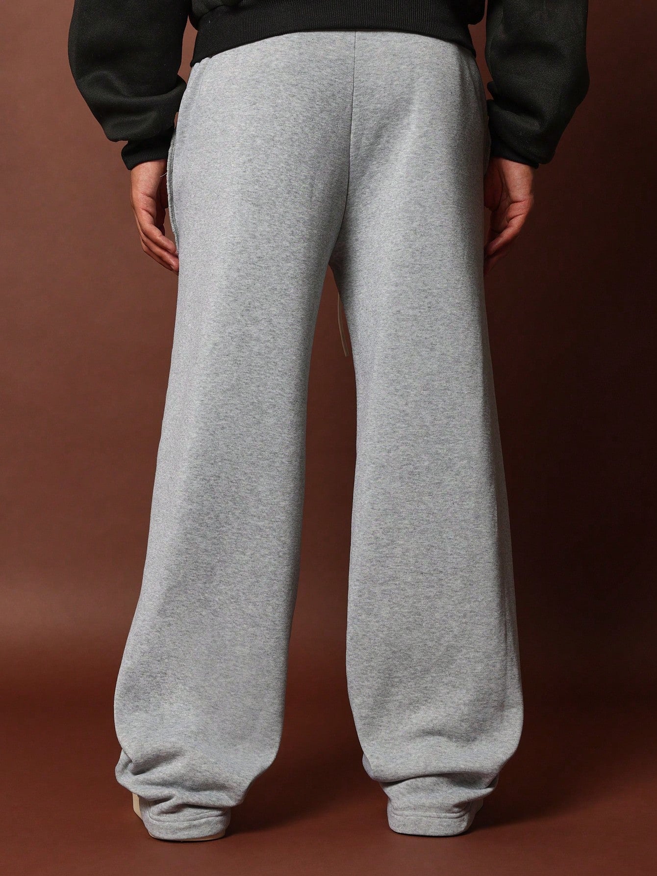 Straight Fit Colour Block & Overlock Details Sweatpants With Drawstrings