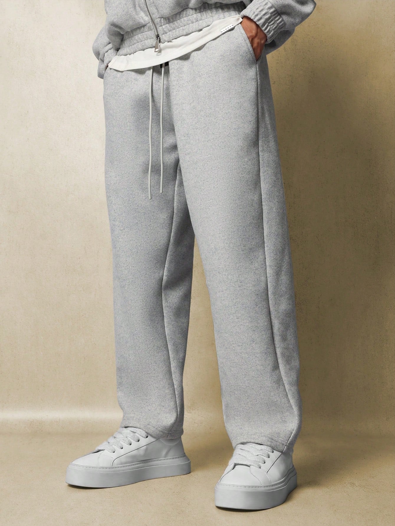 Regular Fit Zip-Up Hoodie With Barrel Fit Sweatpants 2 Piece Set