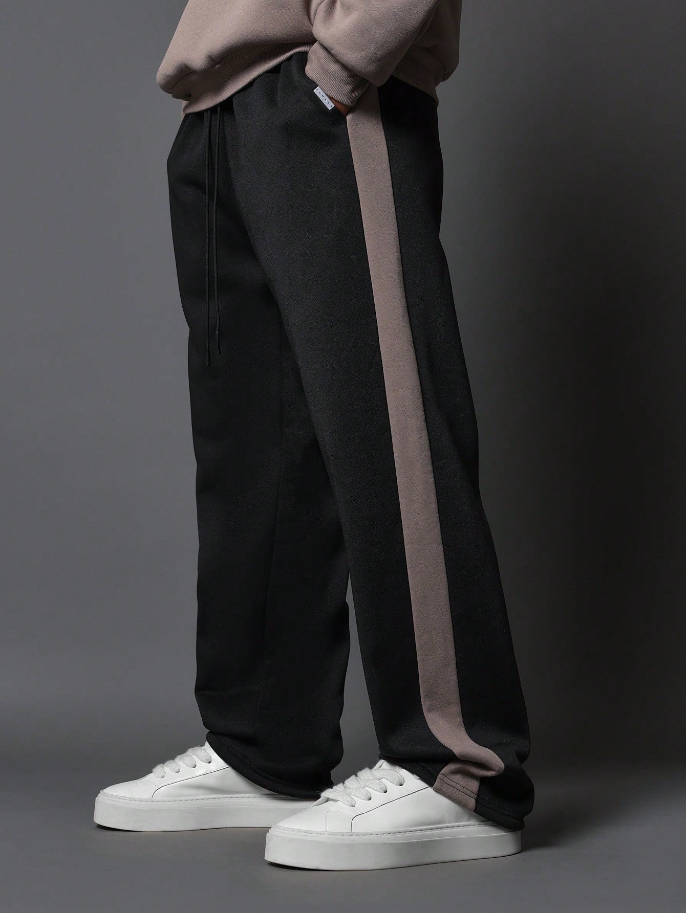 Regular Fit Overhead Hoodie & Colour Block Drop Crotch Jogger 2 Piece Set