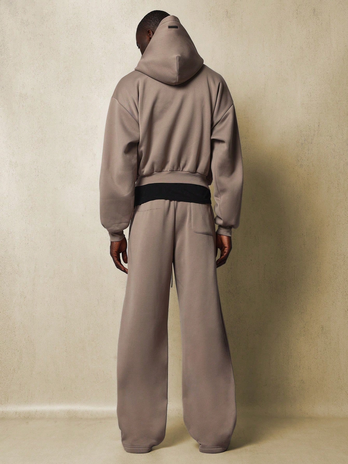 Crop Overhead Essential Hoodie And Loose Fit Baggy Sweatpants 2 Piece Set