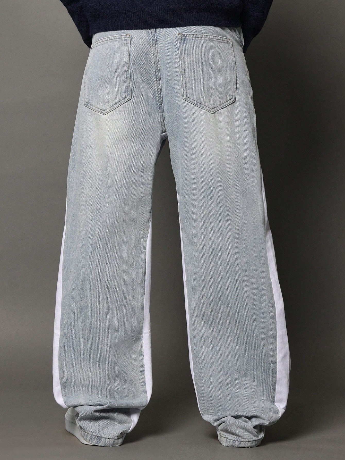 Loose Fit Contrast Panel Jean With Splatter Paint