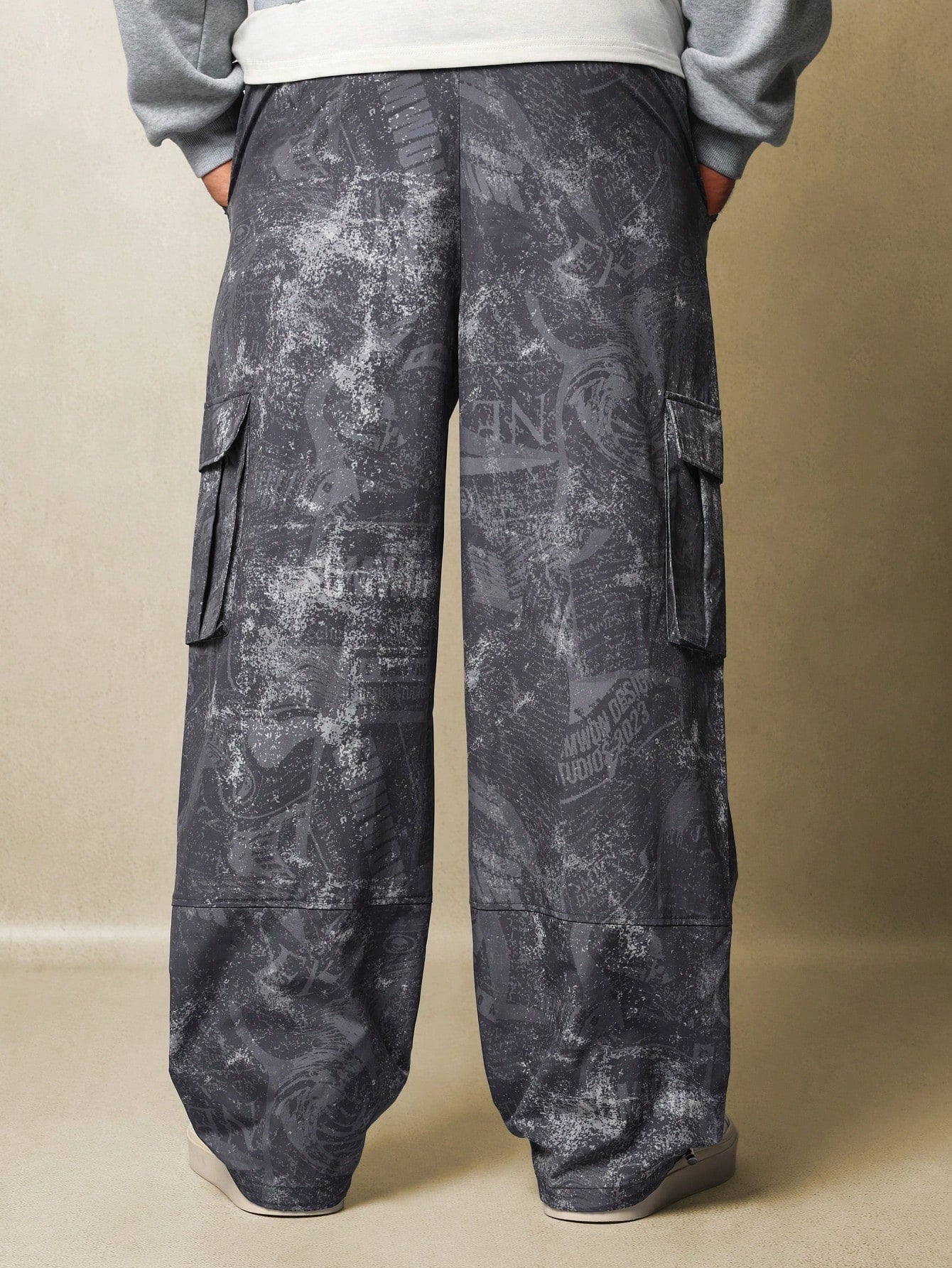 Straight Fit Printed Parachute Cargo Trouser