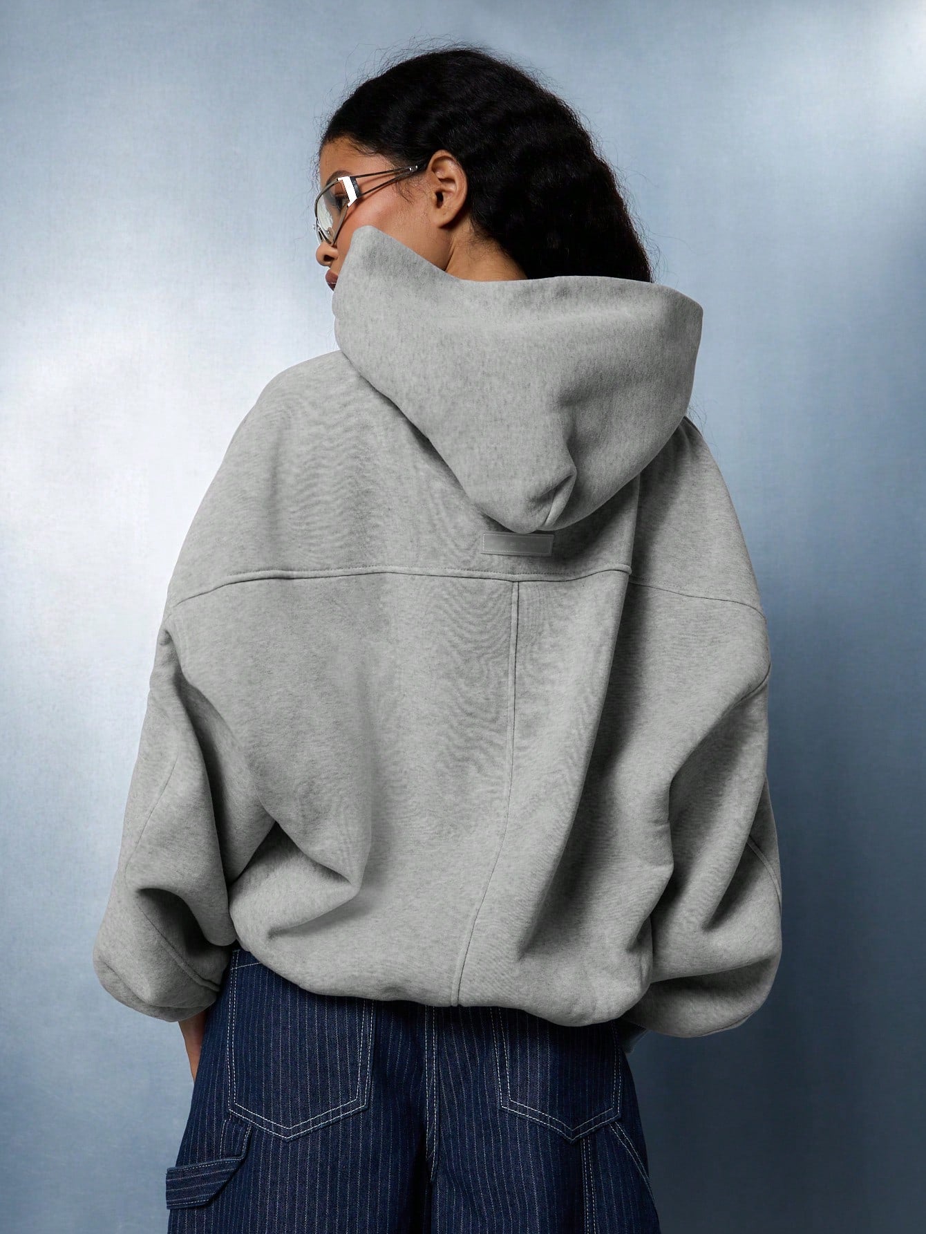 SUMWON WOMEN Pull Over Oversized Hooded Sweatshirt With Kangaroo Pocket