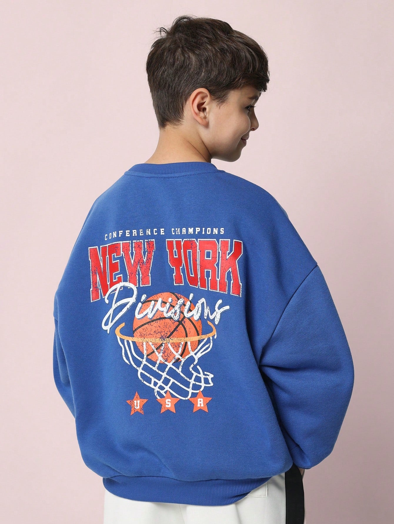 Tween Boys Soft Crew Neck Sweatshirts With New York Graphic Print