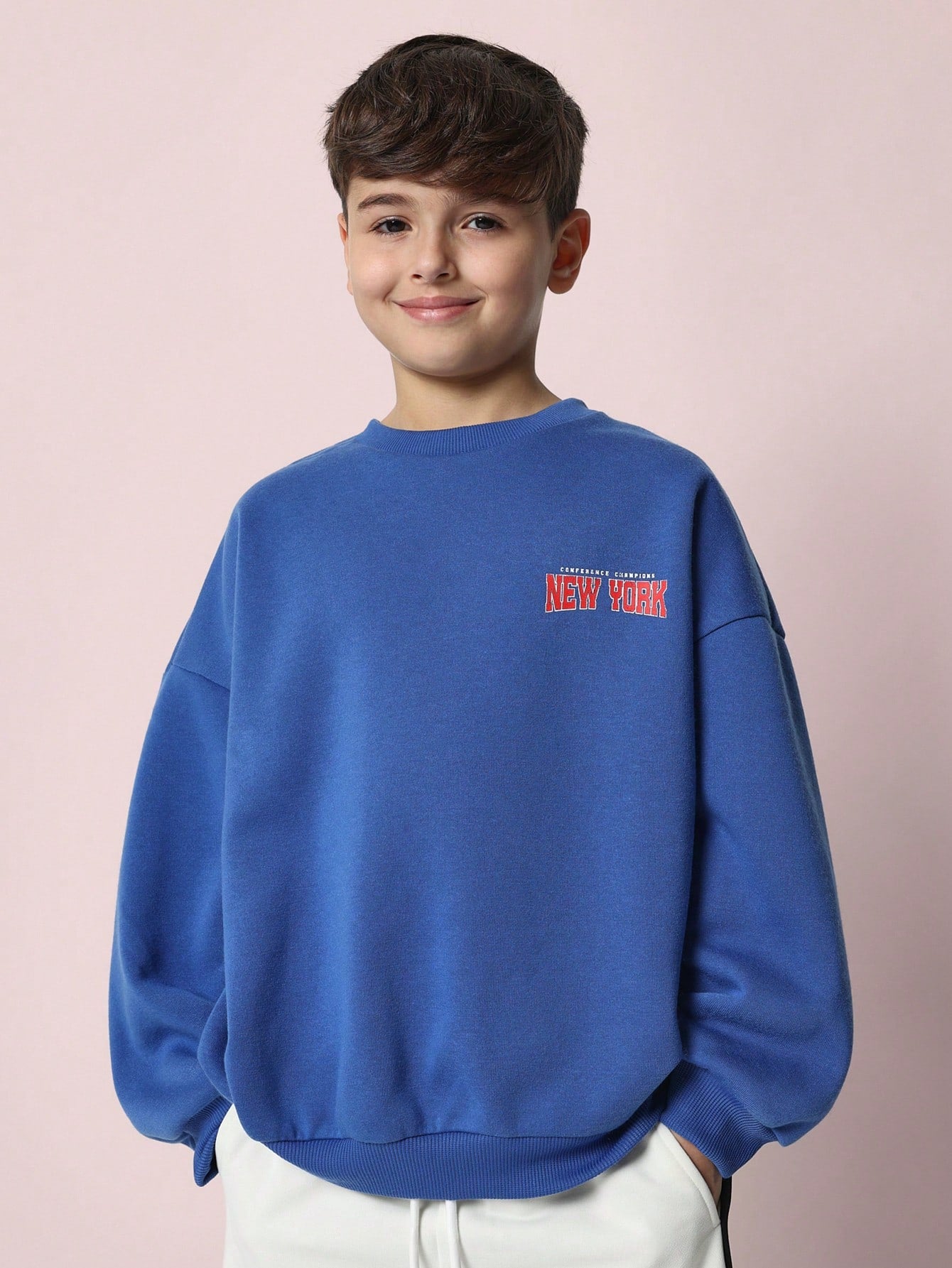 Tween Boys Soft Crew Neck Sweatshirts With New York Graphic Print