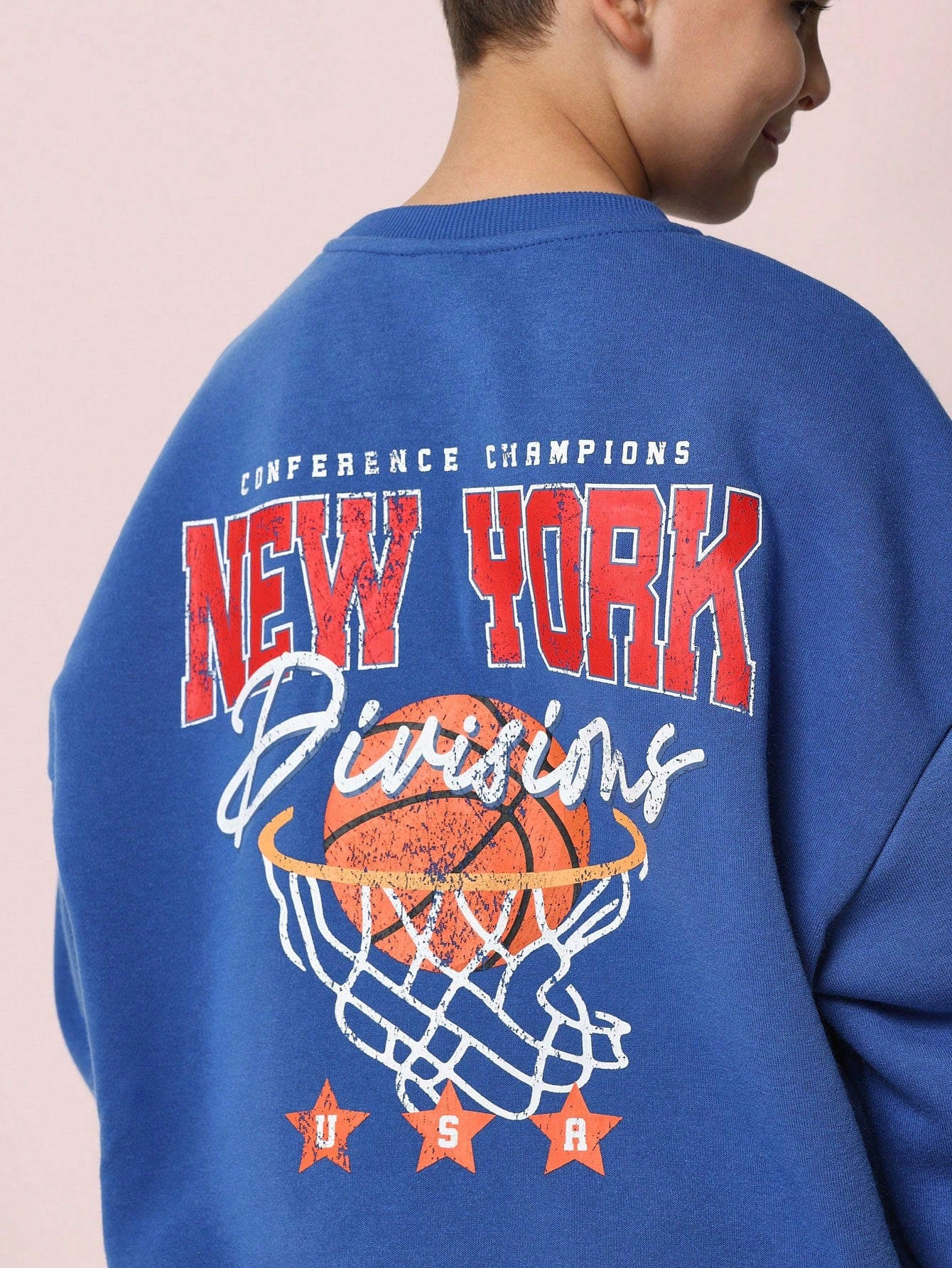 Tween Boys Soft Crew Neck Sweatshirts With New York Graphic Print