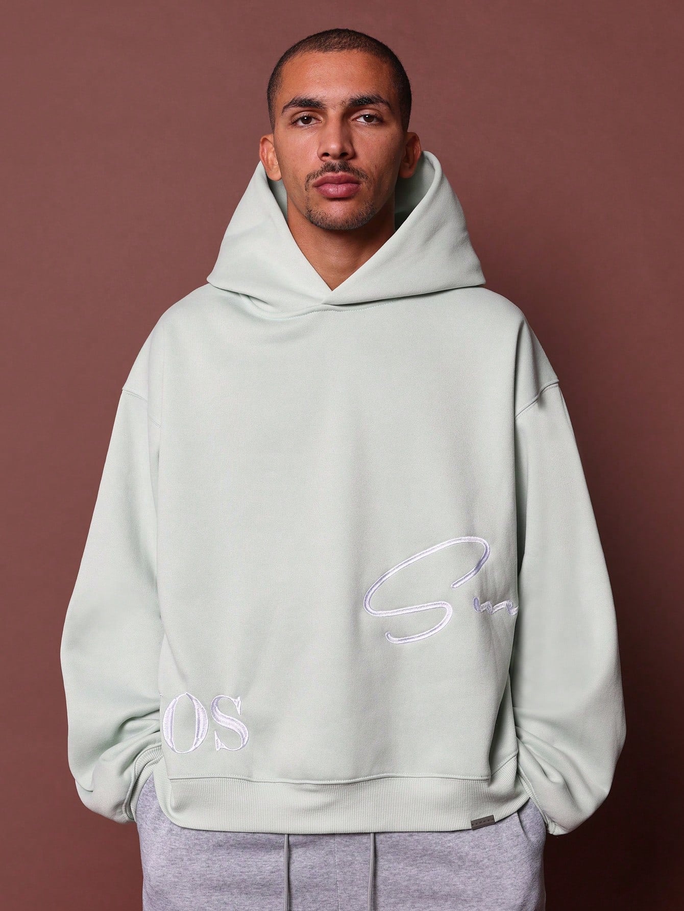 Regular Fit Overhead Hoodie With Signature Embroidery