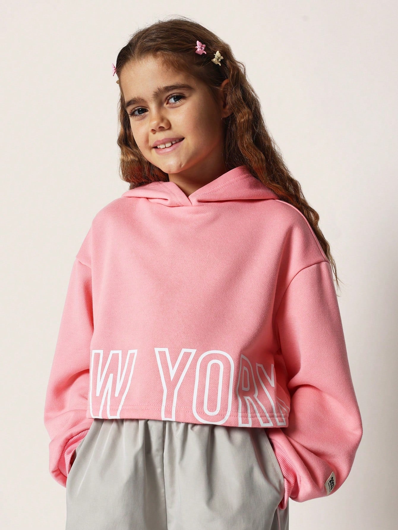 Tween Girls Comfy Crop Fit Overhead Hoodie With Graphc Print