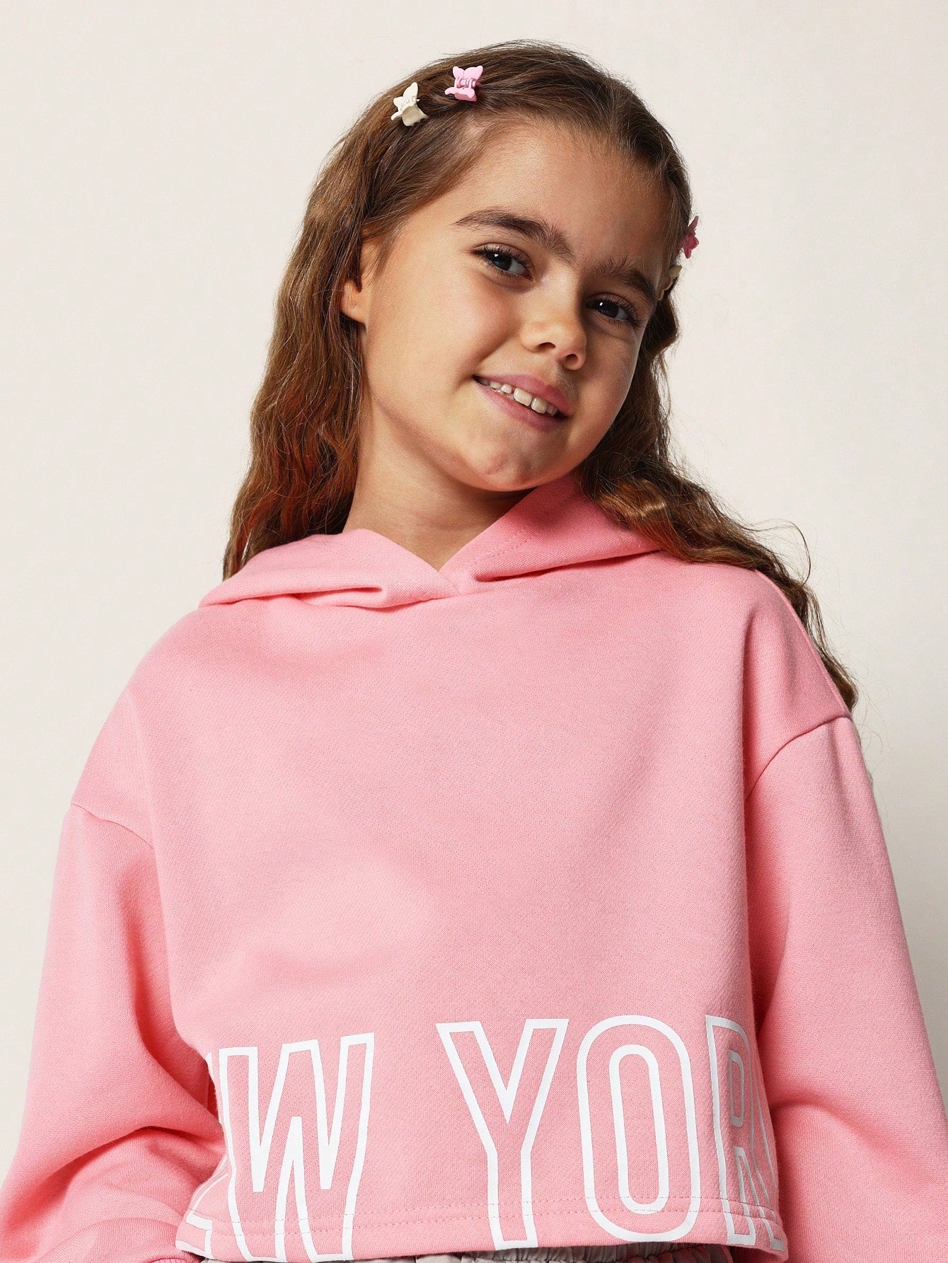 Tween Girls Comfy Crop Fit Overhead Hoodie With Graphc Print