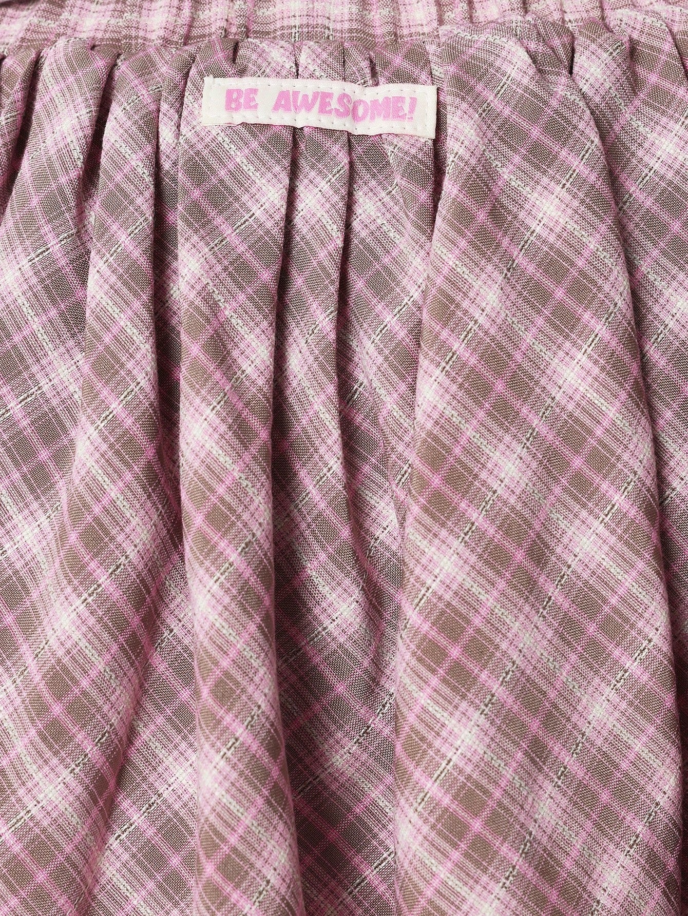 Tween Girls Relaxed Check Puff Ball Skirt