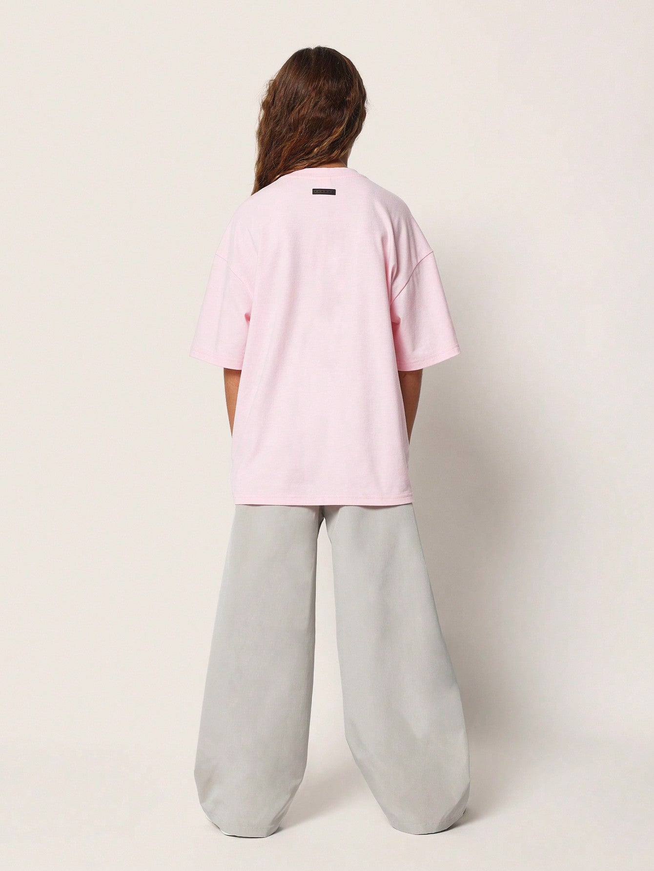 Tween Girls Oversized Tee With Los Angeles Graphic Print And Baggy Track Pant 2 Piece Set