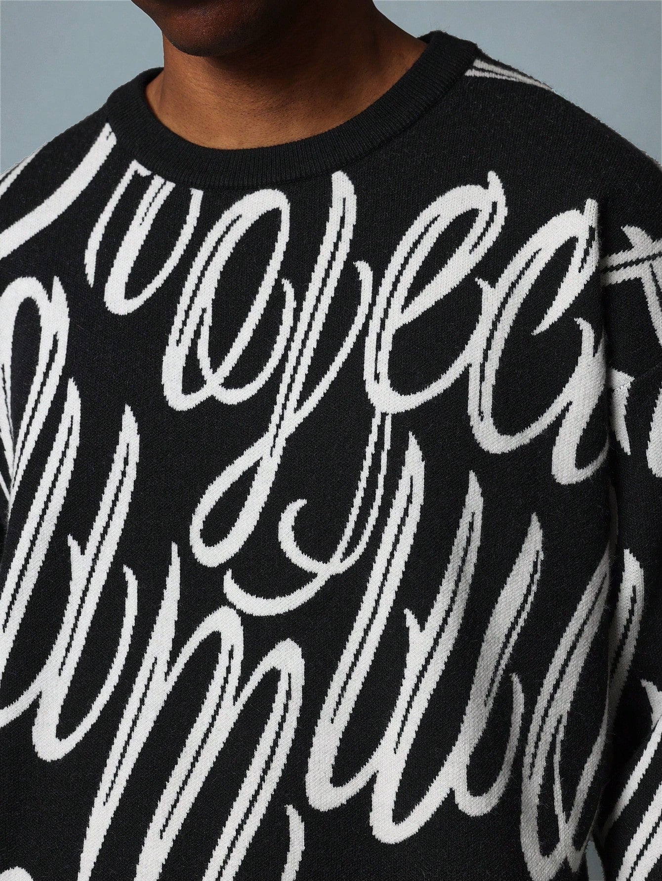 Regular Fit Crew Neck Printed Sweaters