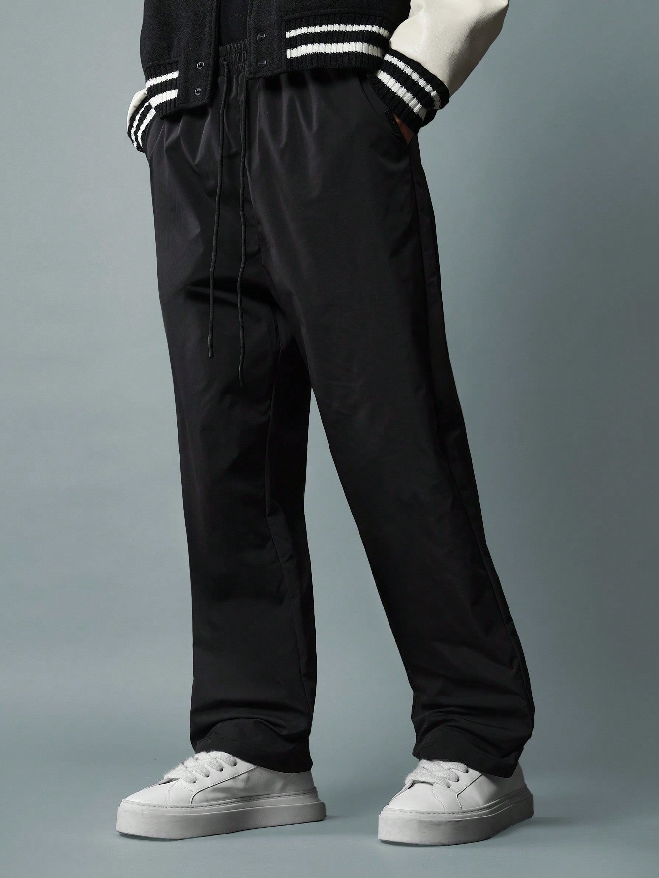 Drop Crotch Nylon Pant With Drawstrings