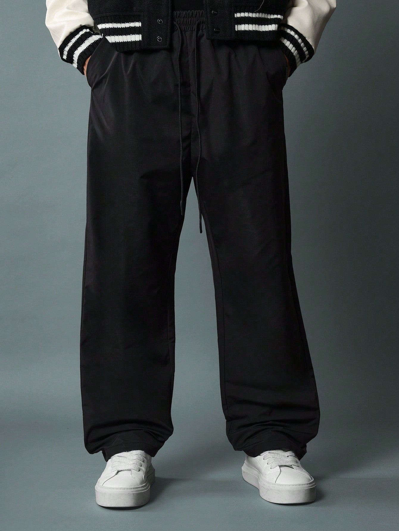 Drop Crotch Nylon Pant With Drawstrings