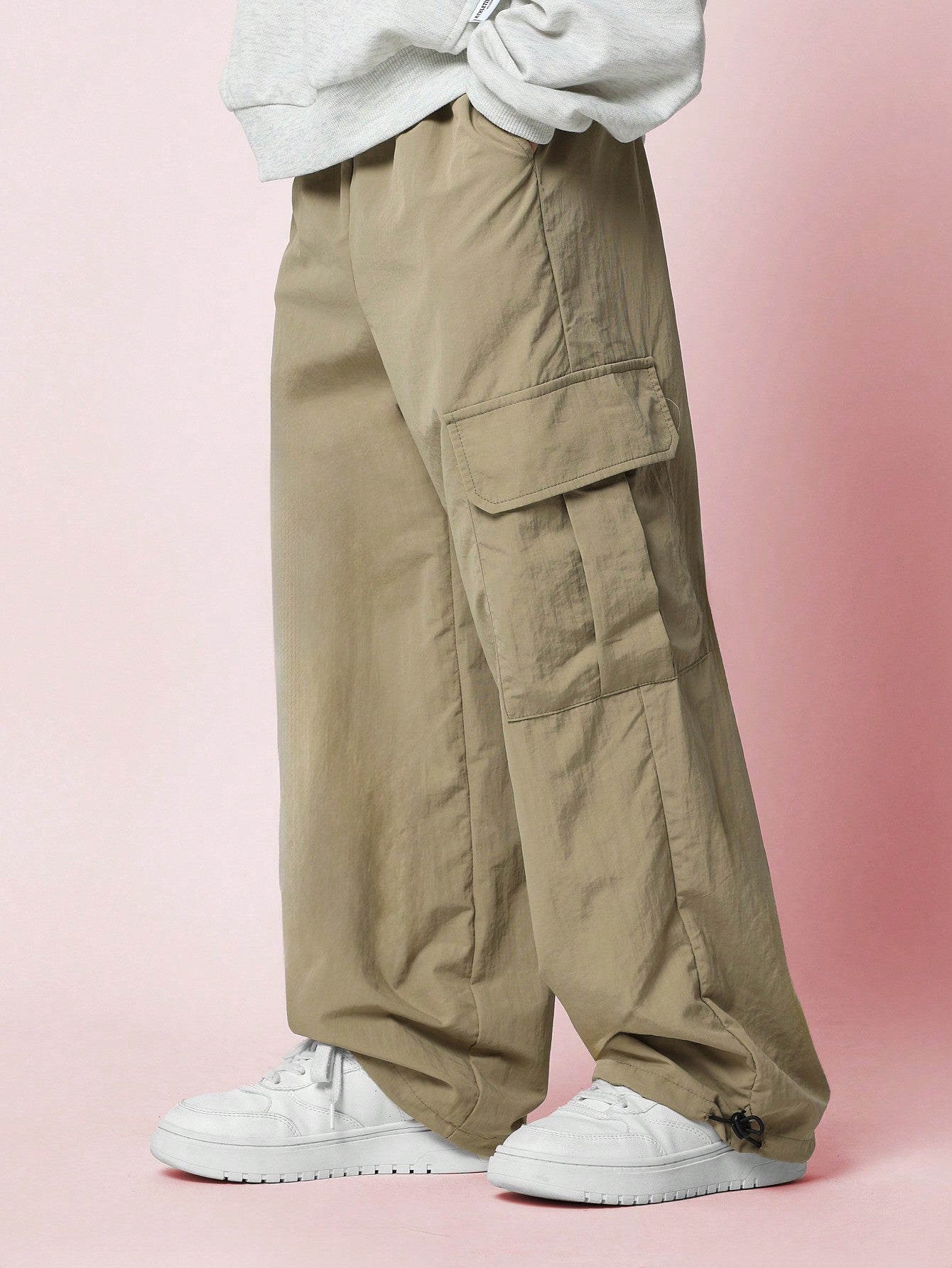 Tween Boys Comfy Loose Fit Parachute Nylon Cargo Pant