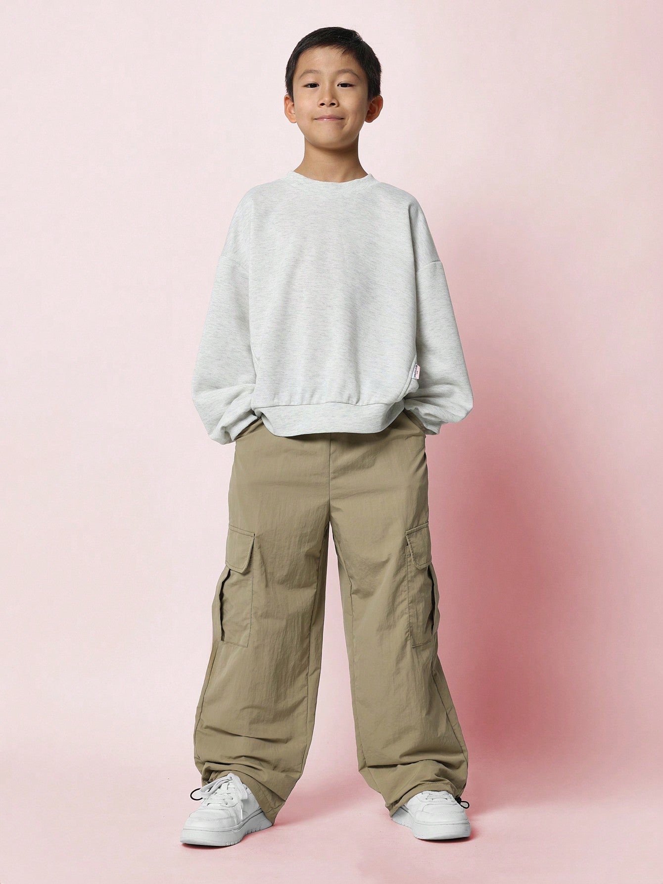 Tween Boys Comfy Loose Fit Parachute Nylon Cargo Pant