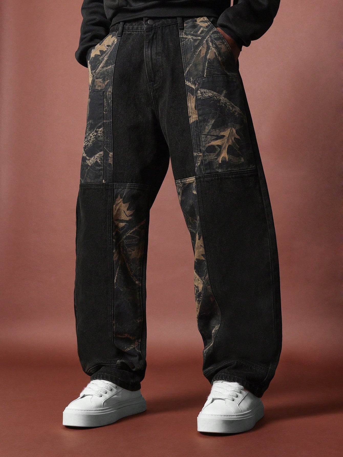 Skater Fit Panel Printed Jean