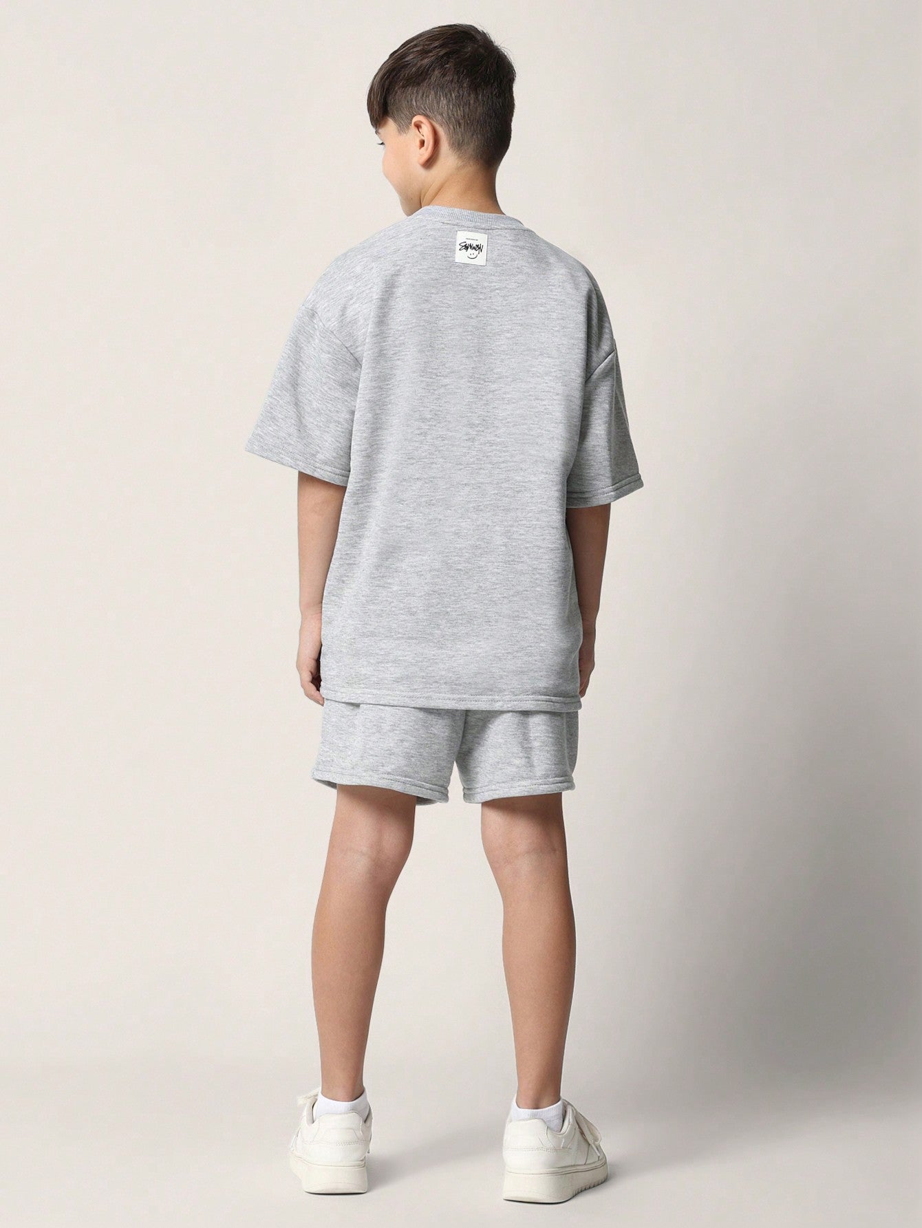 Tween Boys Oversized Fit Essential Tee And Drop Crotch Short 2 Piece Set