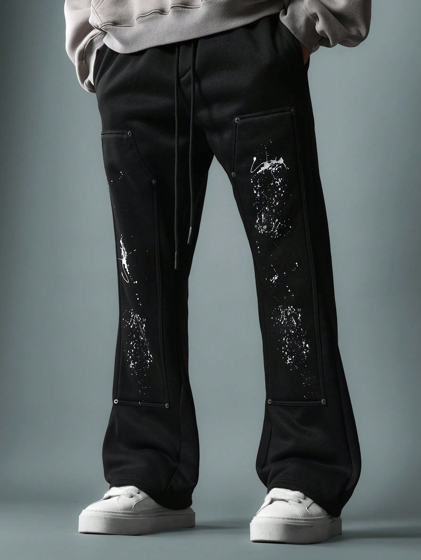 Flare Fit Sweatpants With Splatter Paint