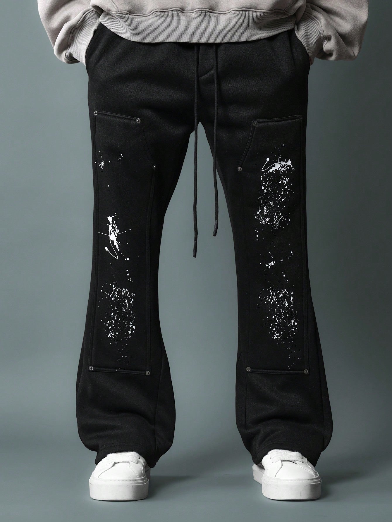 Flare Fit Sweatpants With Splatter Paint