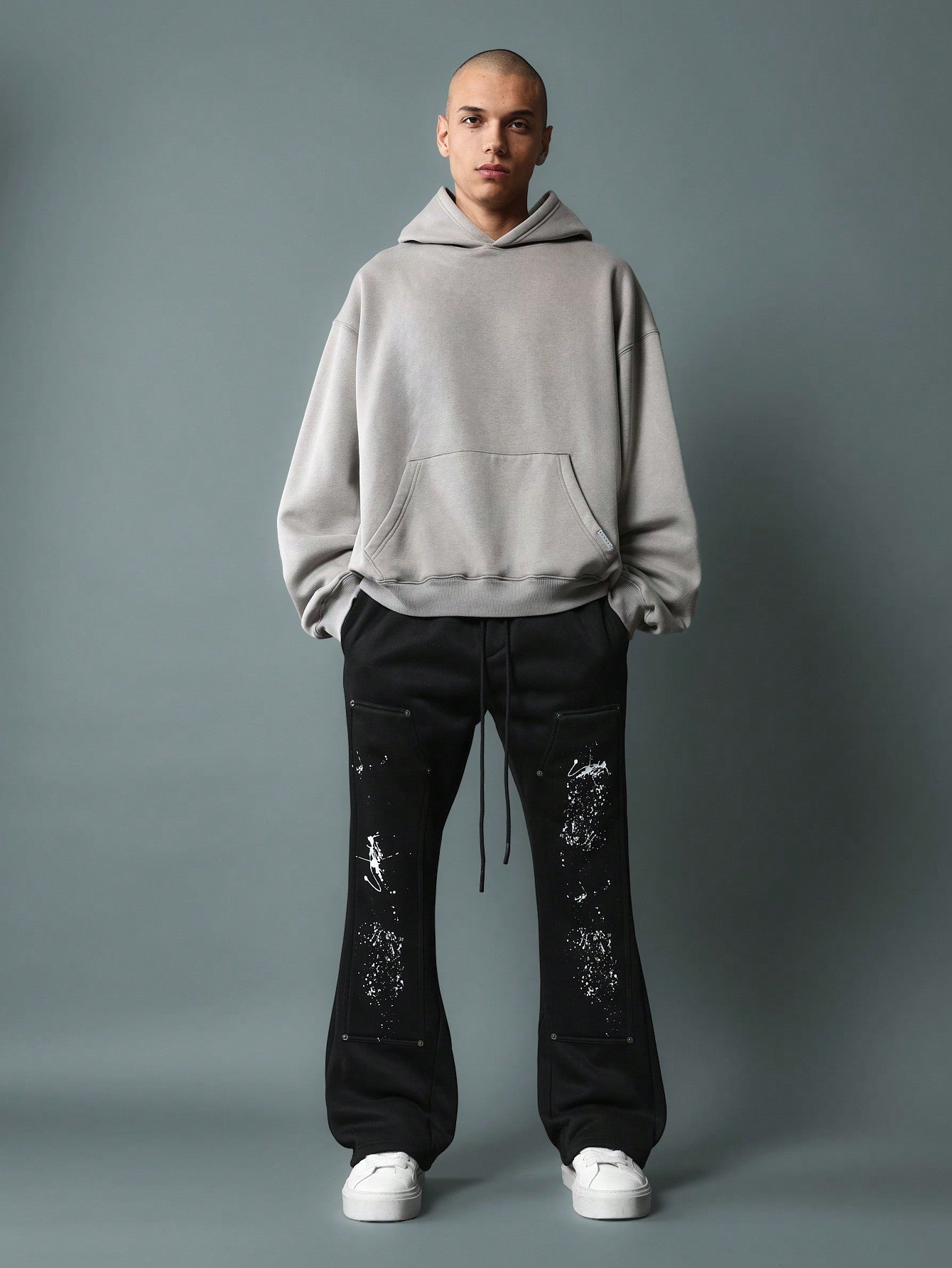 Flare Fit Sweatpants With Splatter Paint